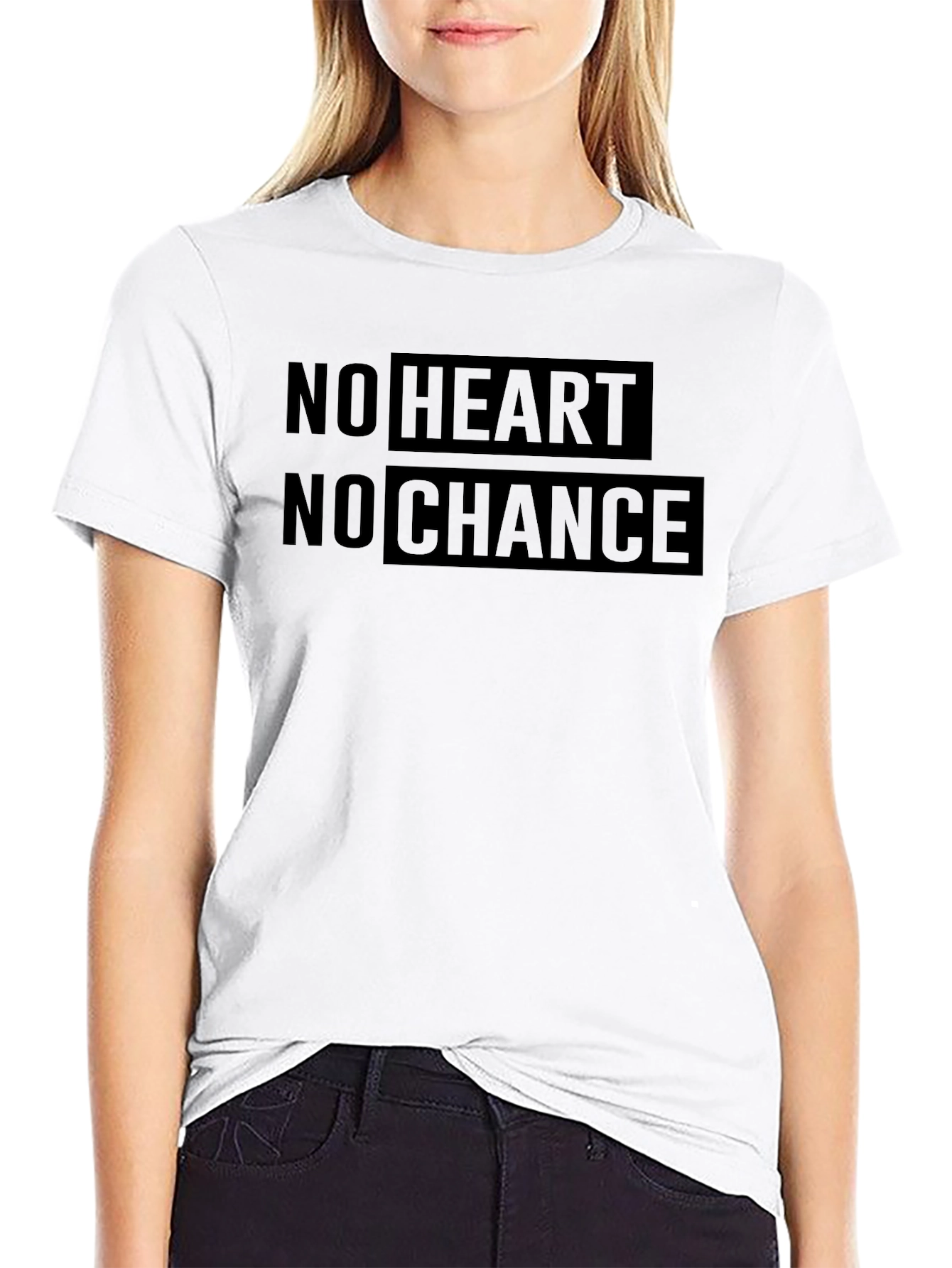 No Heart No Chance Graphic Print Tee