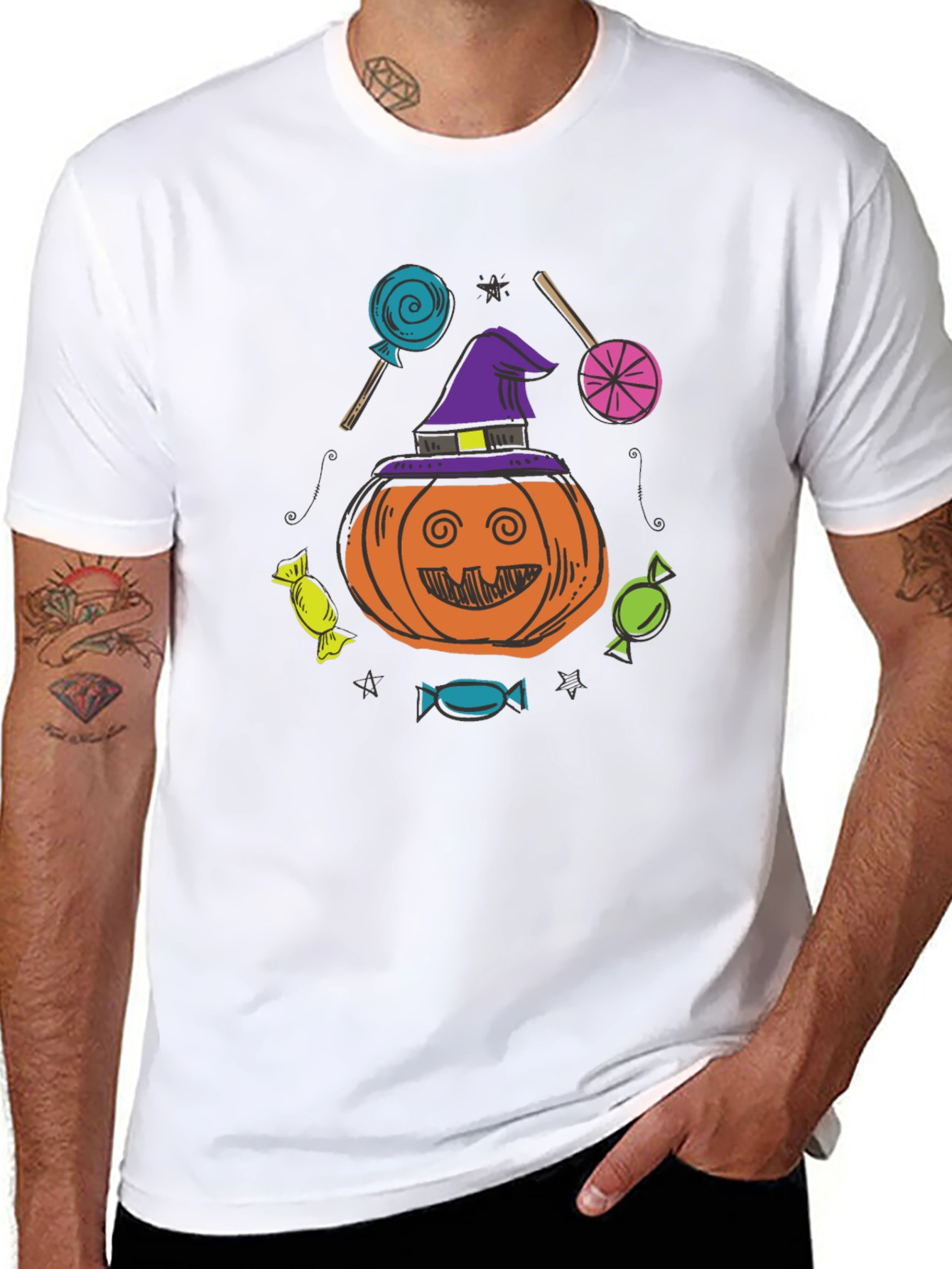Halloween Pumpkin Candies Graphic T-Shirt