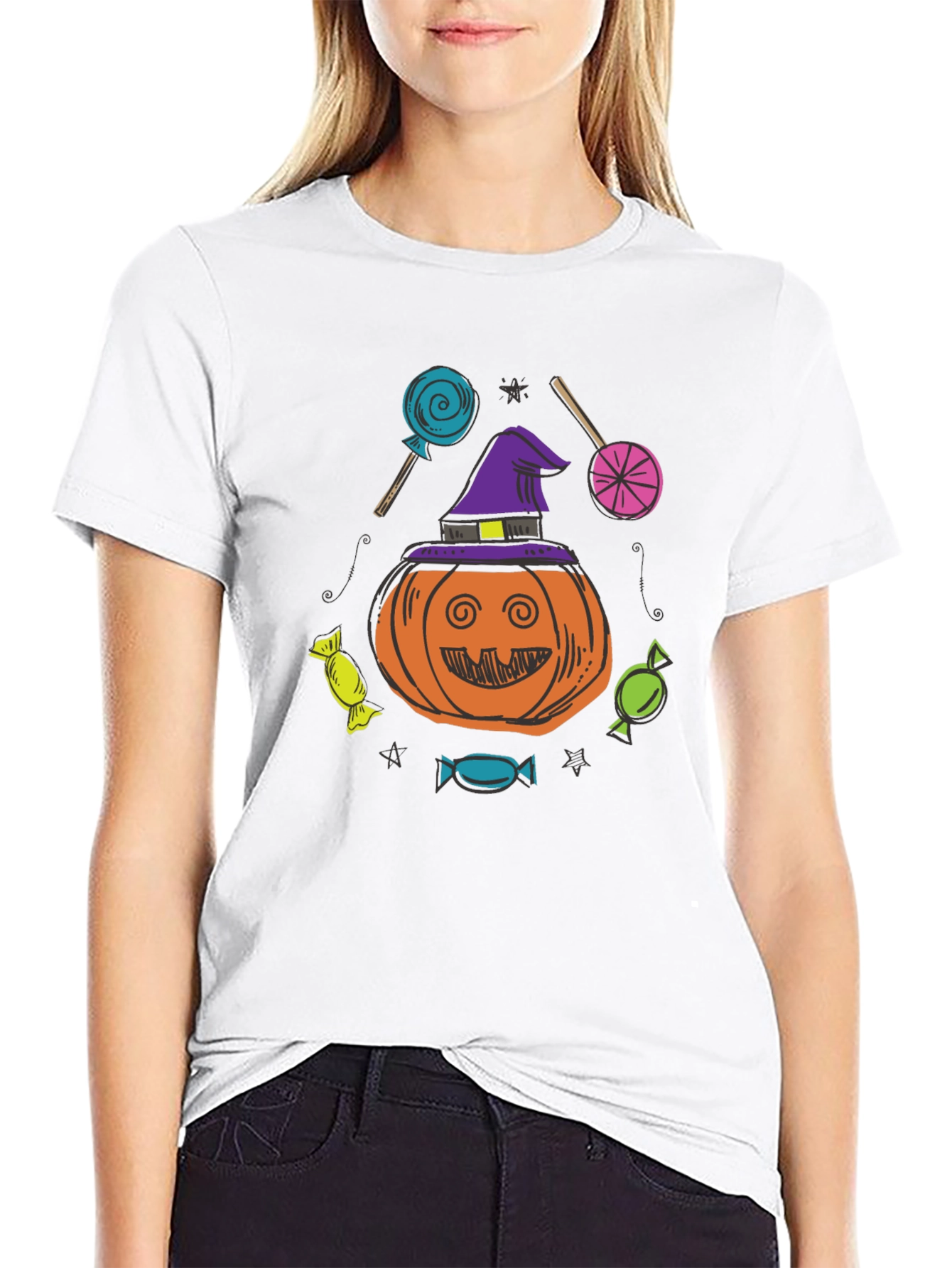 Halloween Pumpkin Candies Graphic T-Shirt