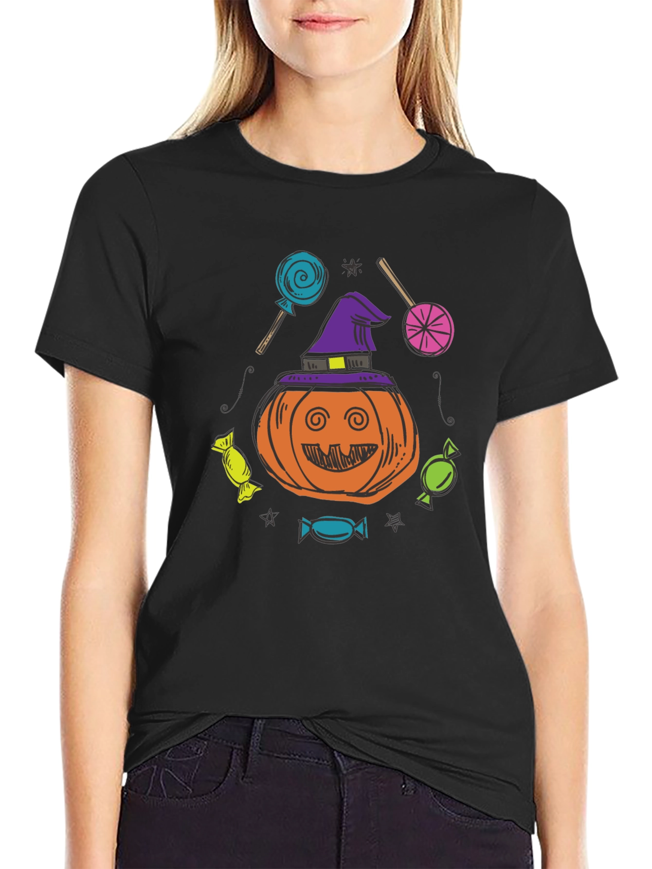Halloween Pumpkin Candies Graphic T-Shirt