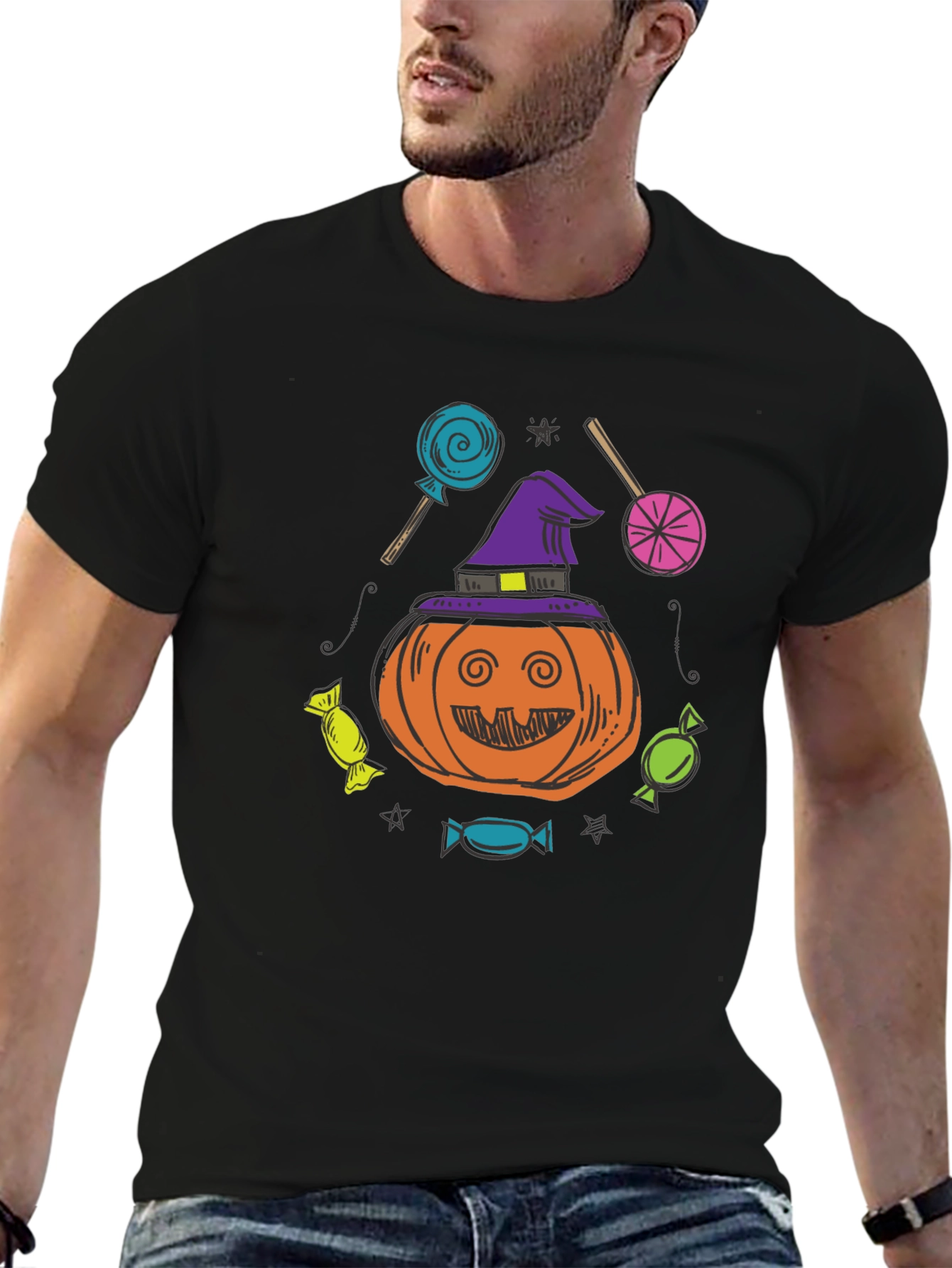 Halloween Pumpkin Candies Graphic T-Shirt