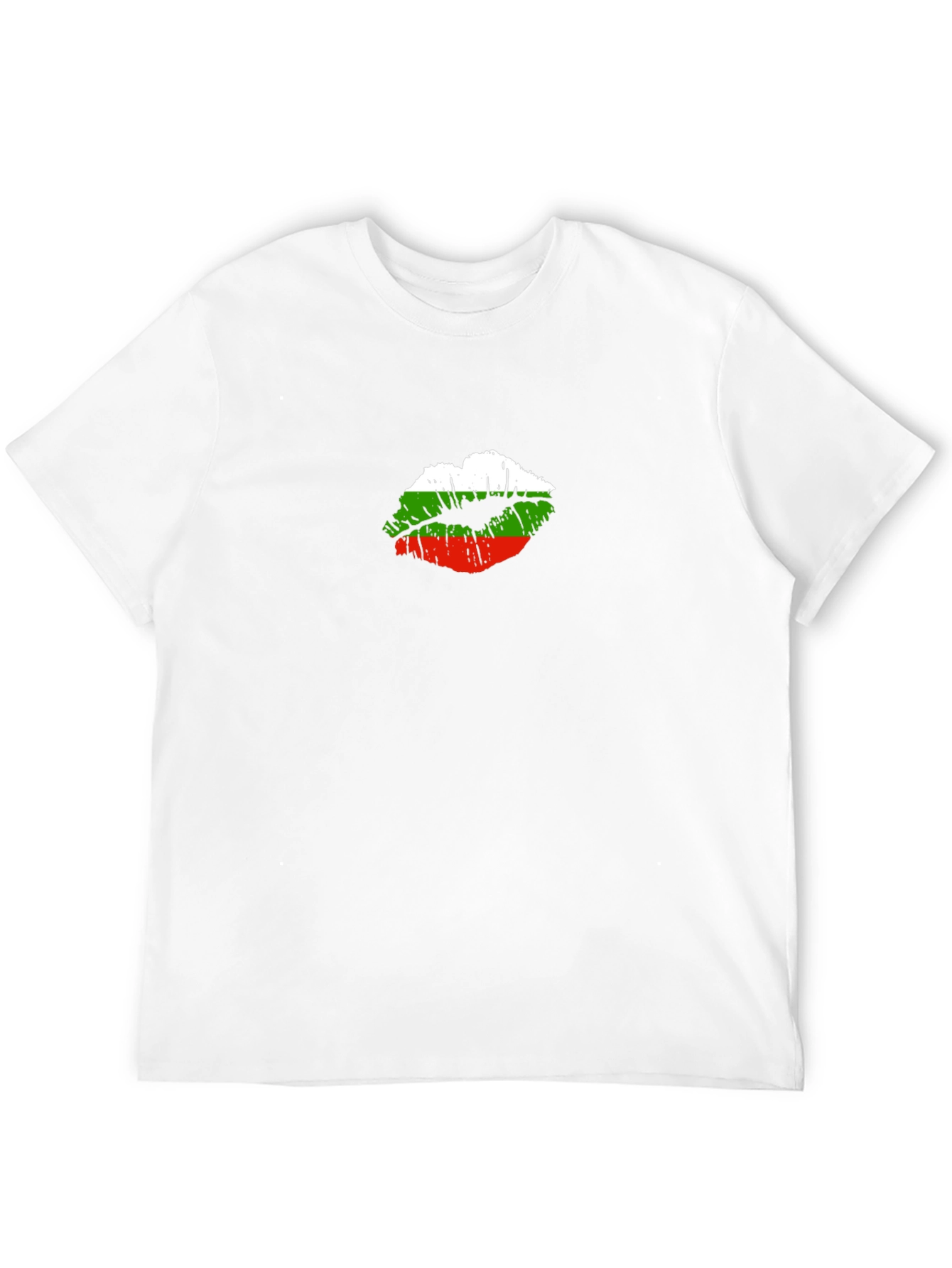 Bulgaria Flag Lips Mens Black T-Shirt