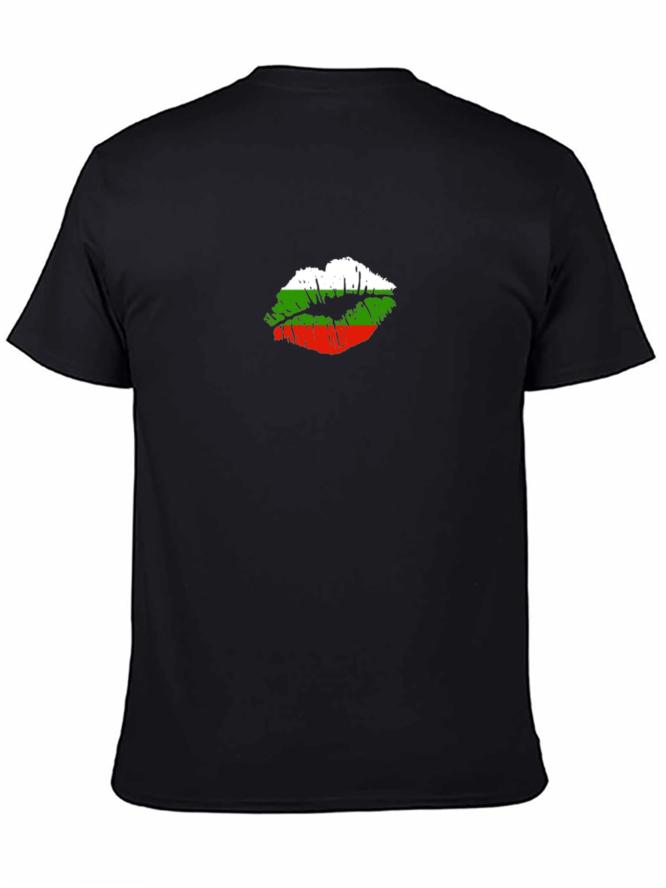 Bulgaria Flag Lips Mens Black T-Shirt