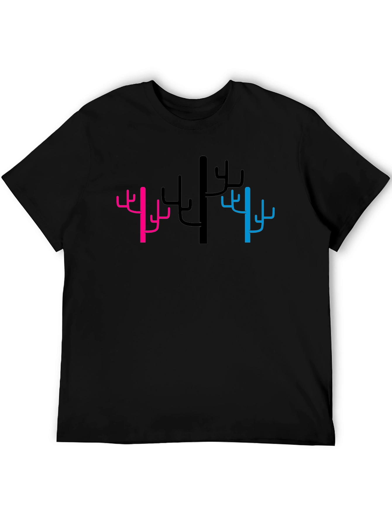 Cactus Graphic Tee - Pink Black & Blue Trees