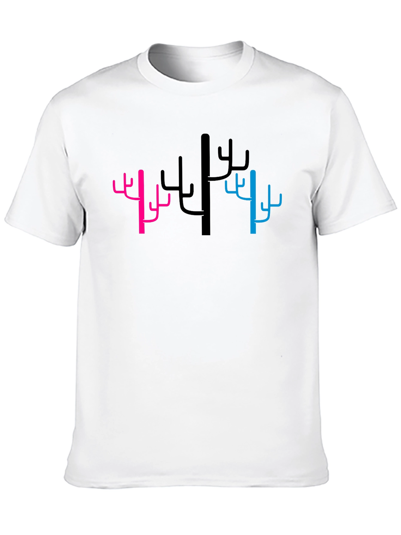 Cactus Graphic Tee - Pink Black & Blue Trees