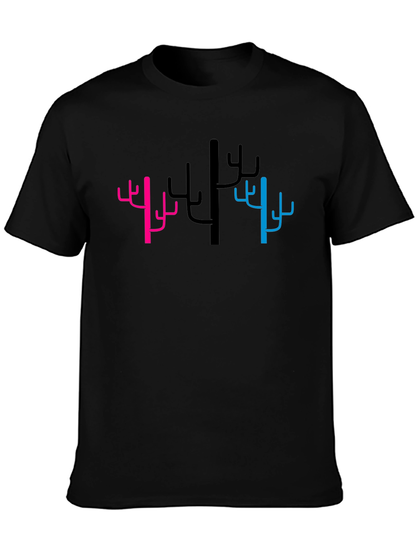 Cactus Graphic Tee - Pink Black & Blue Trees