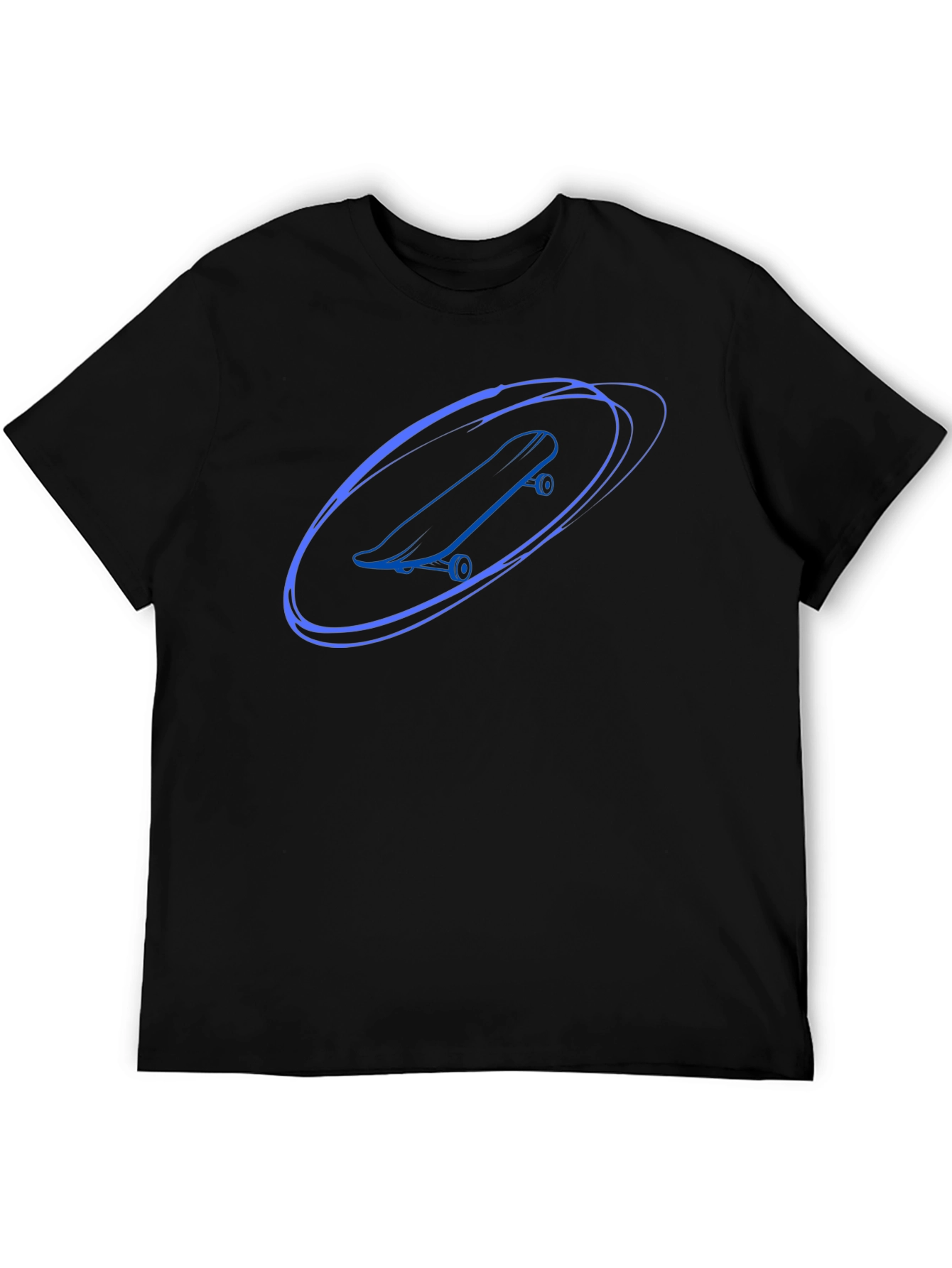Skateboard Graphic Tee - Cool Blue Design