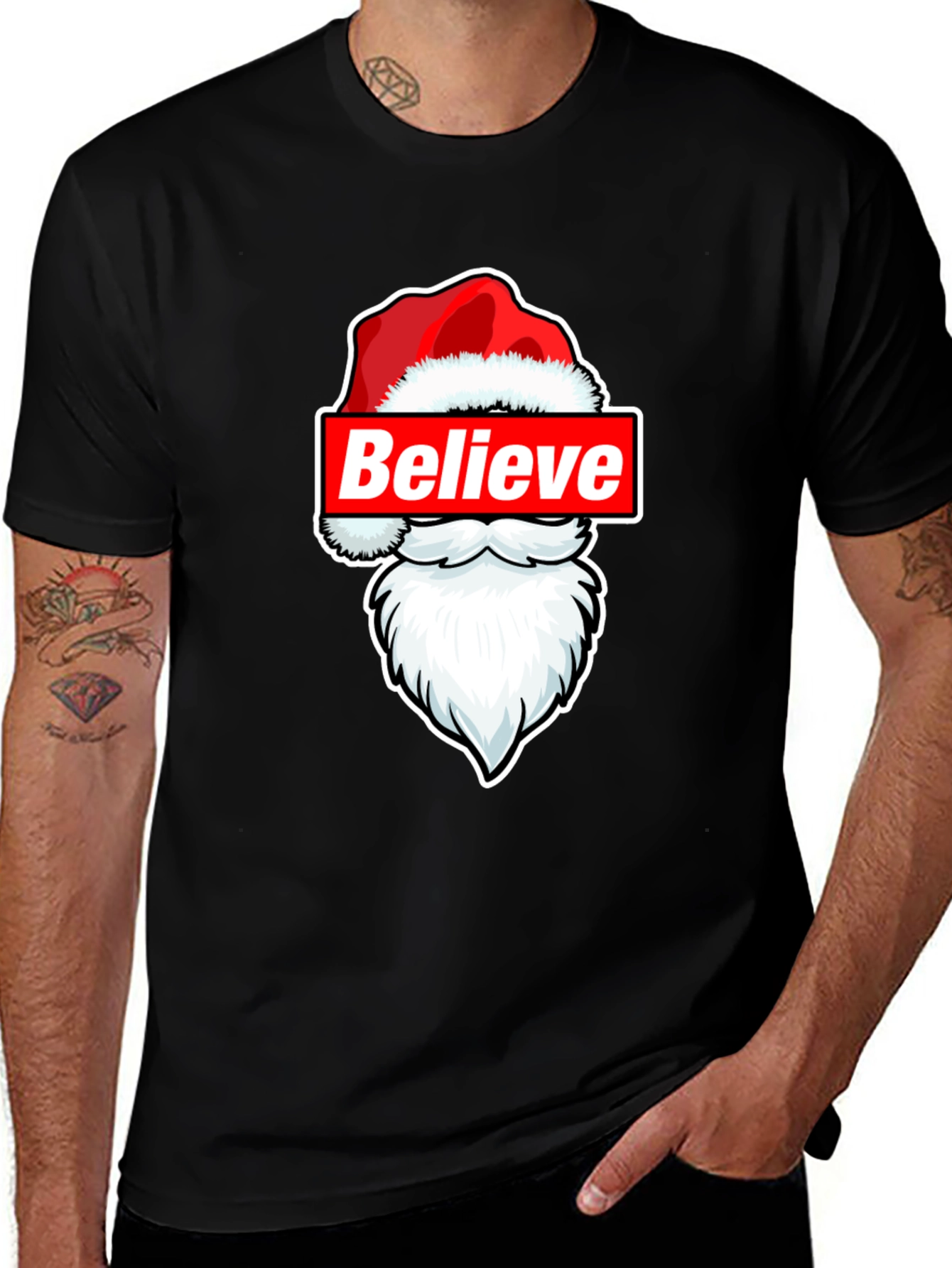 Believe Santa T-Shirt - Christmas Holiday Tee