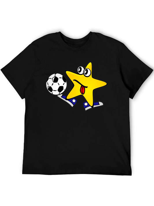 Funny Soccer Star T-Shirt - Black Cotton Tee