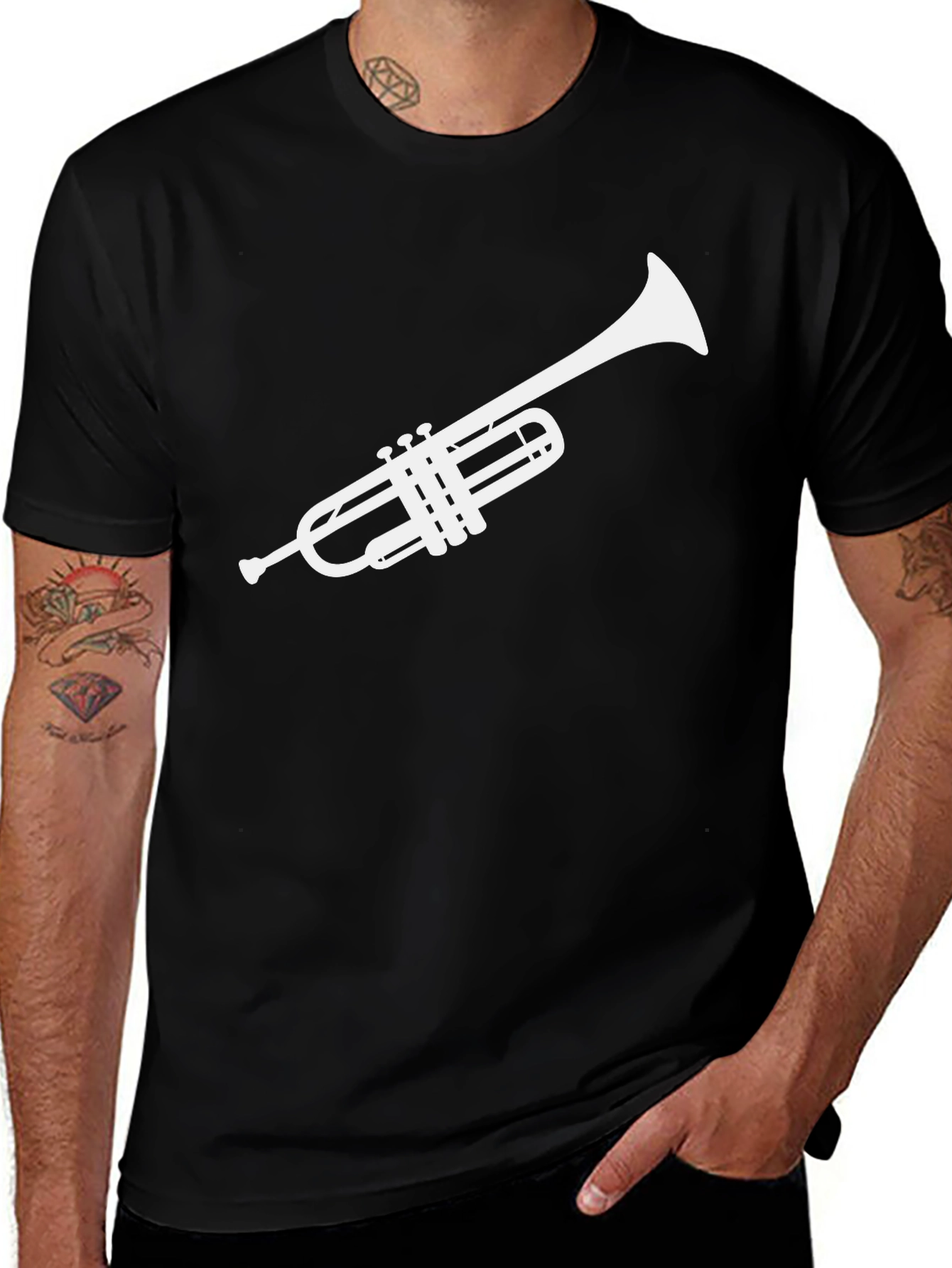 Cool Trumpet Graphic T-Shirt - Musical Instrument Tee