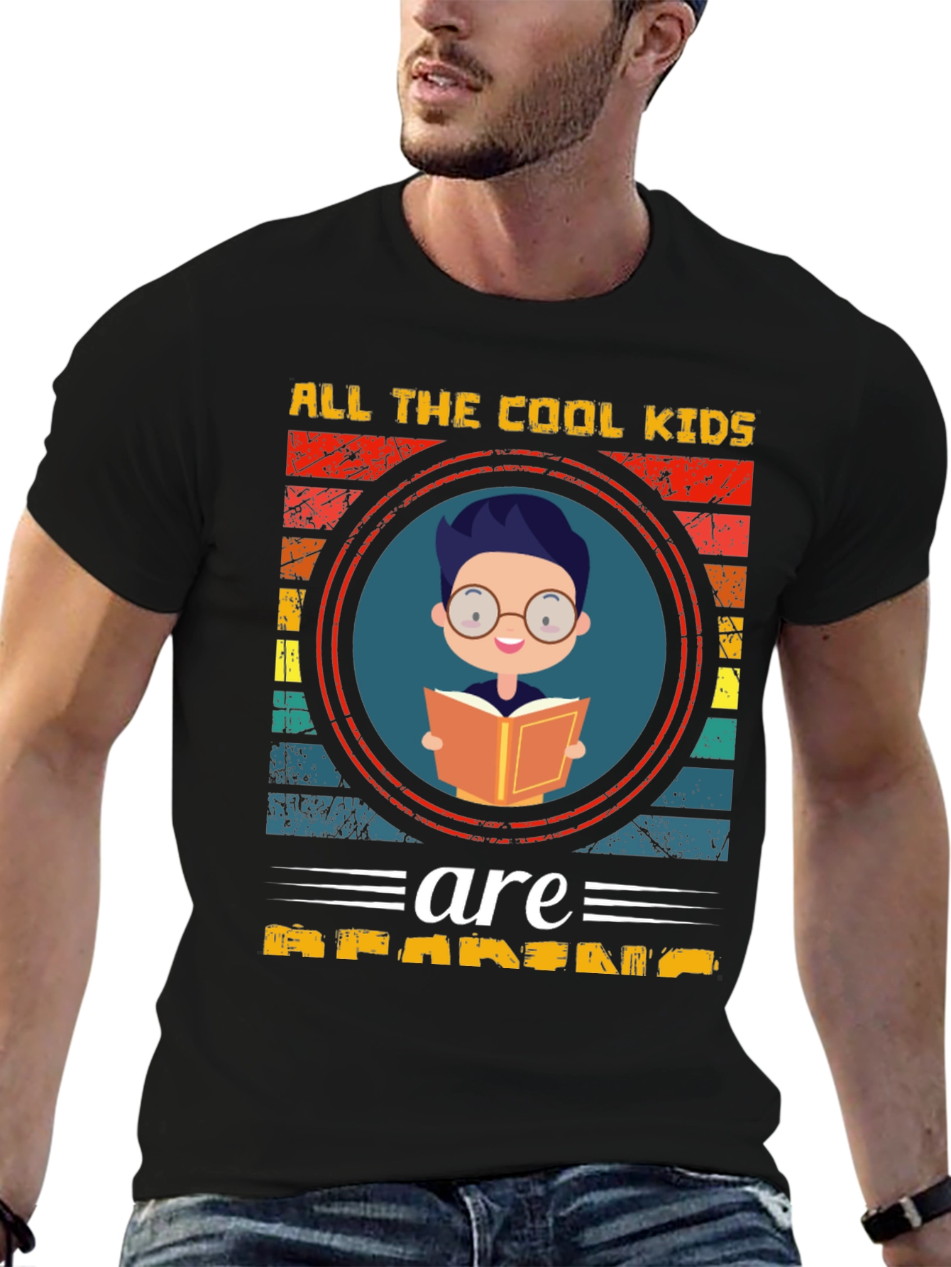 Cool Kids Reading T-Shirt - Black