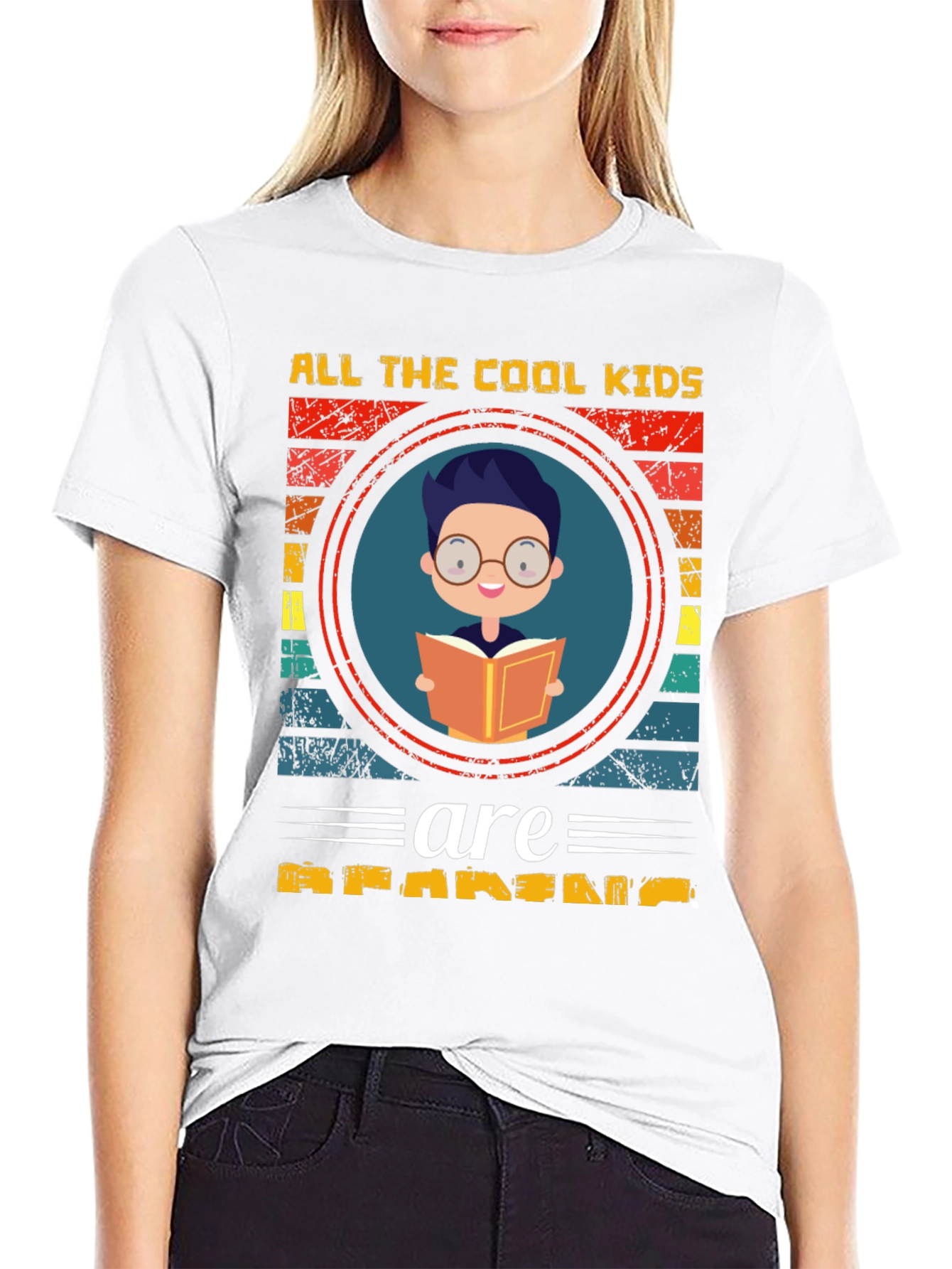 Cool Kids Reading T-Shirt - Black
