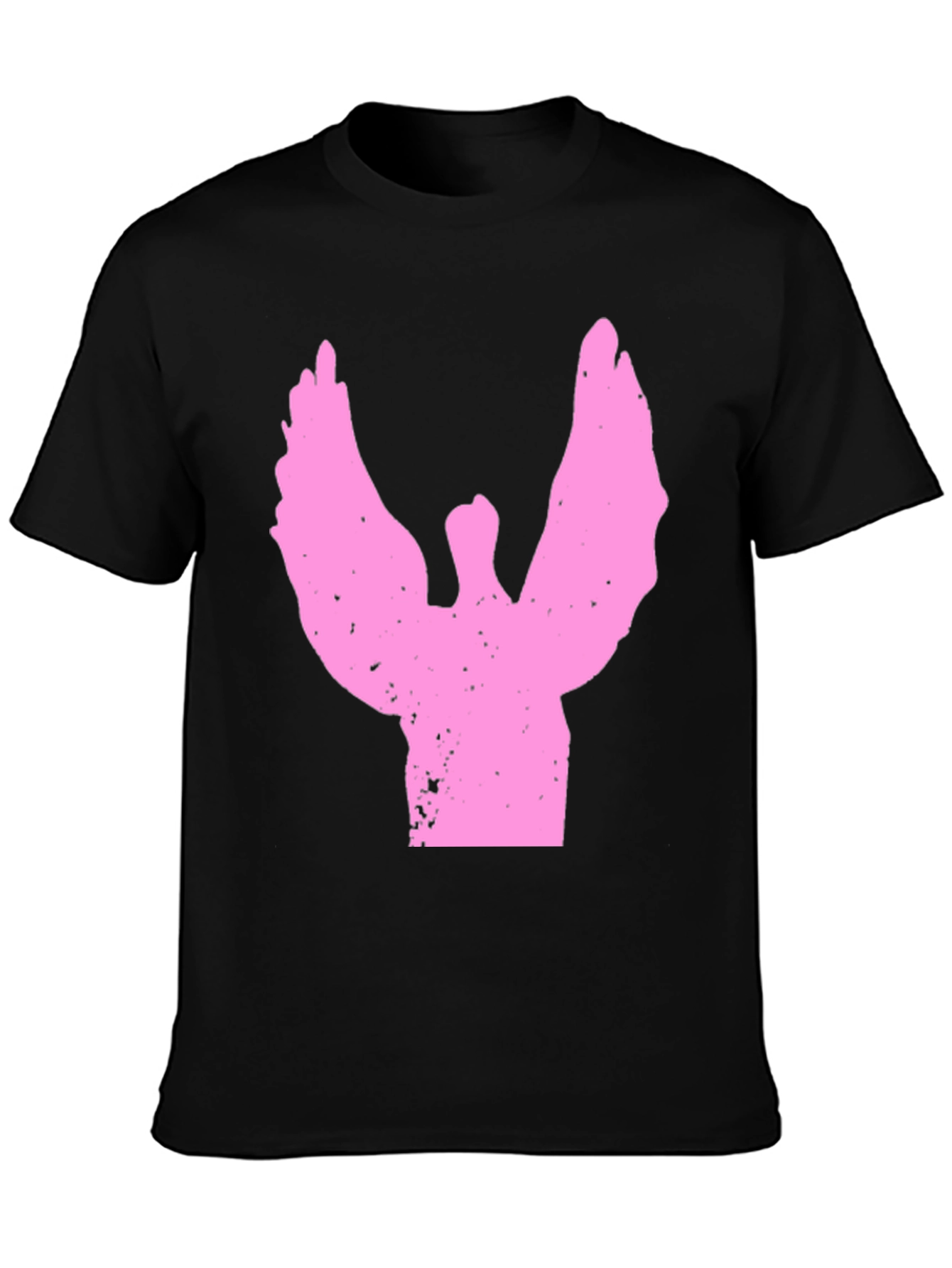 Pink Angel Graphic Black T-Shirt