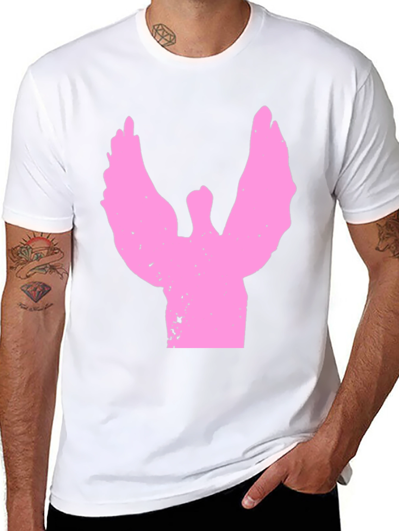 Pink Angel Graphic Black T-Shirt