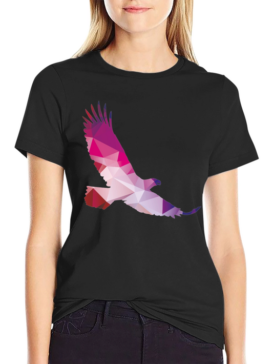 Geometric Eagle Graphic Tee - Black