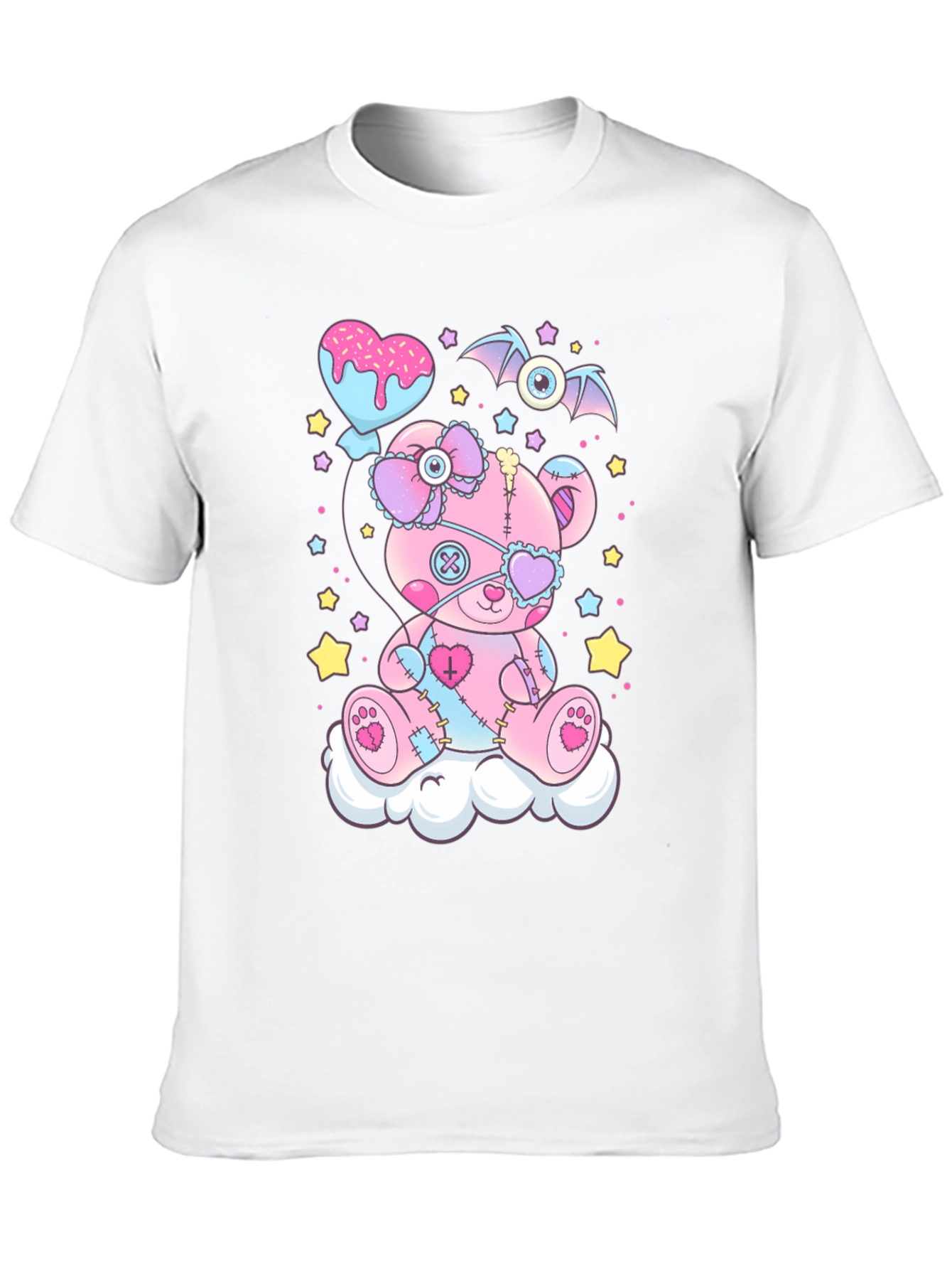 Cute Goth Pastel Teddy Bear Graphic T-Shirt