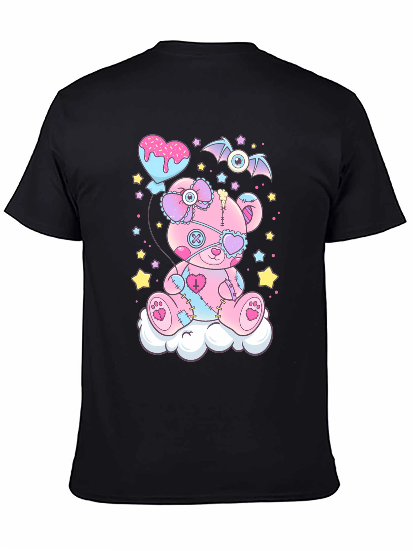 Cute Goth Pastel Teddy Bear Graphic T-Shirt