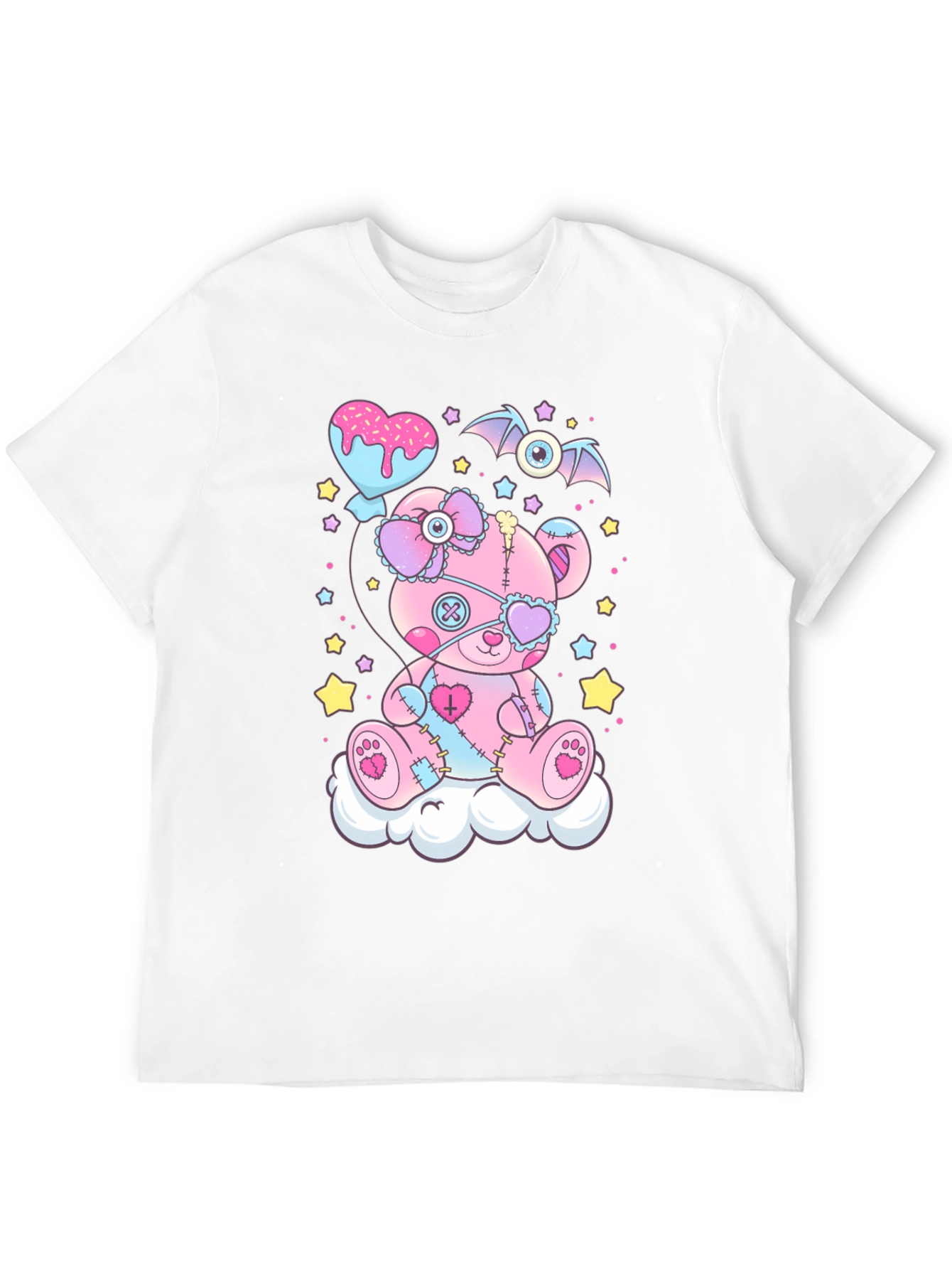 Cute Goth Pastel Teddy Bear Graphic T-Shirt