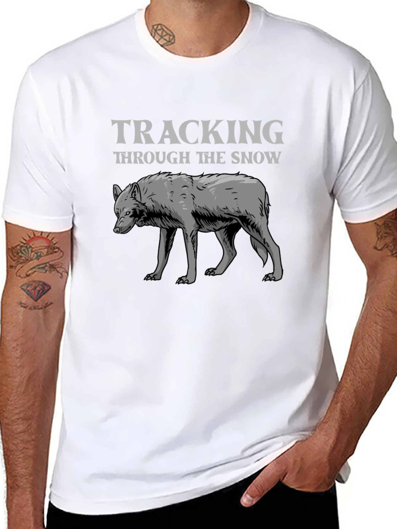 Tracking Through The Snow Wolf T-Shirt
