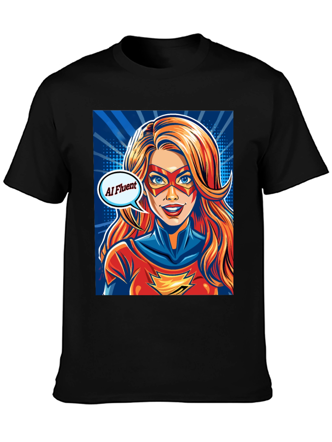 AI Fluent Superhero T-Shirt - Comic Style Tee