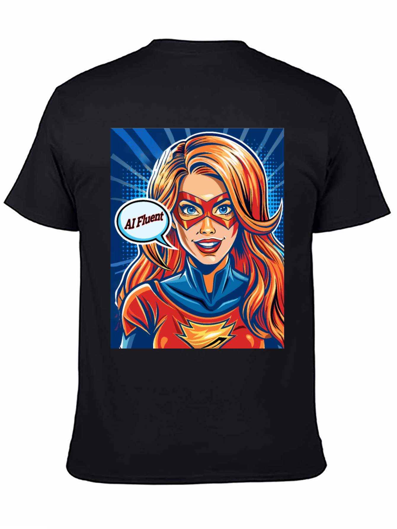 AI Fluent Superhero T-Shirt - Comic Style Tee