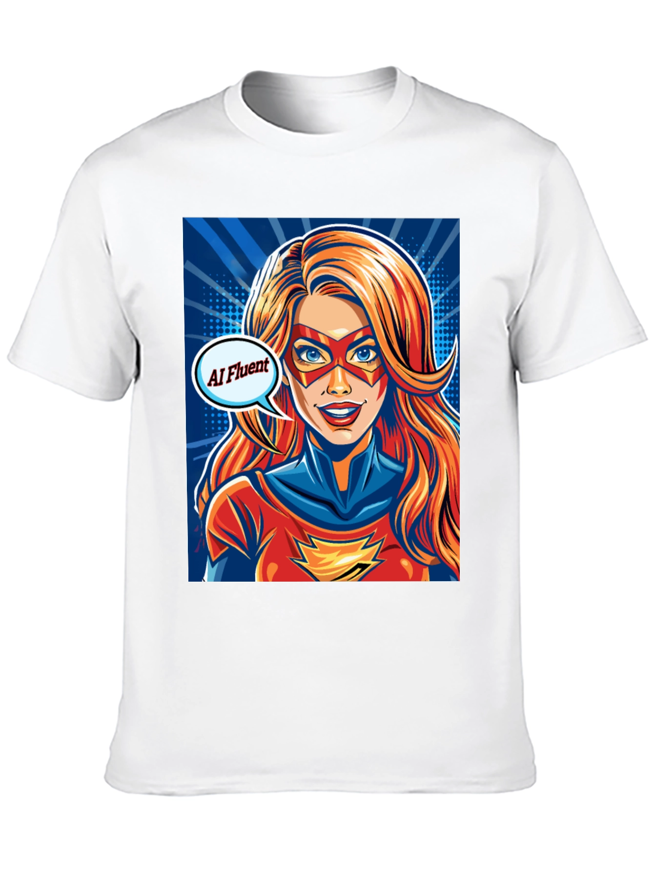AI Fluent Superhero T-Shirt - Comic Style Tee