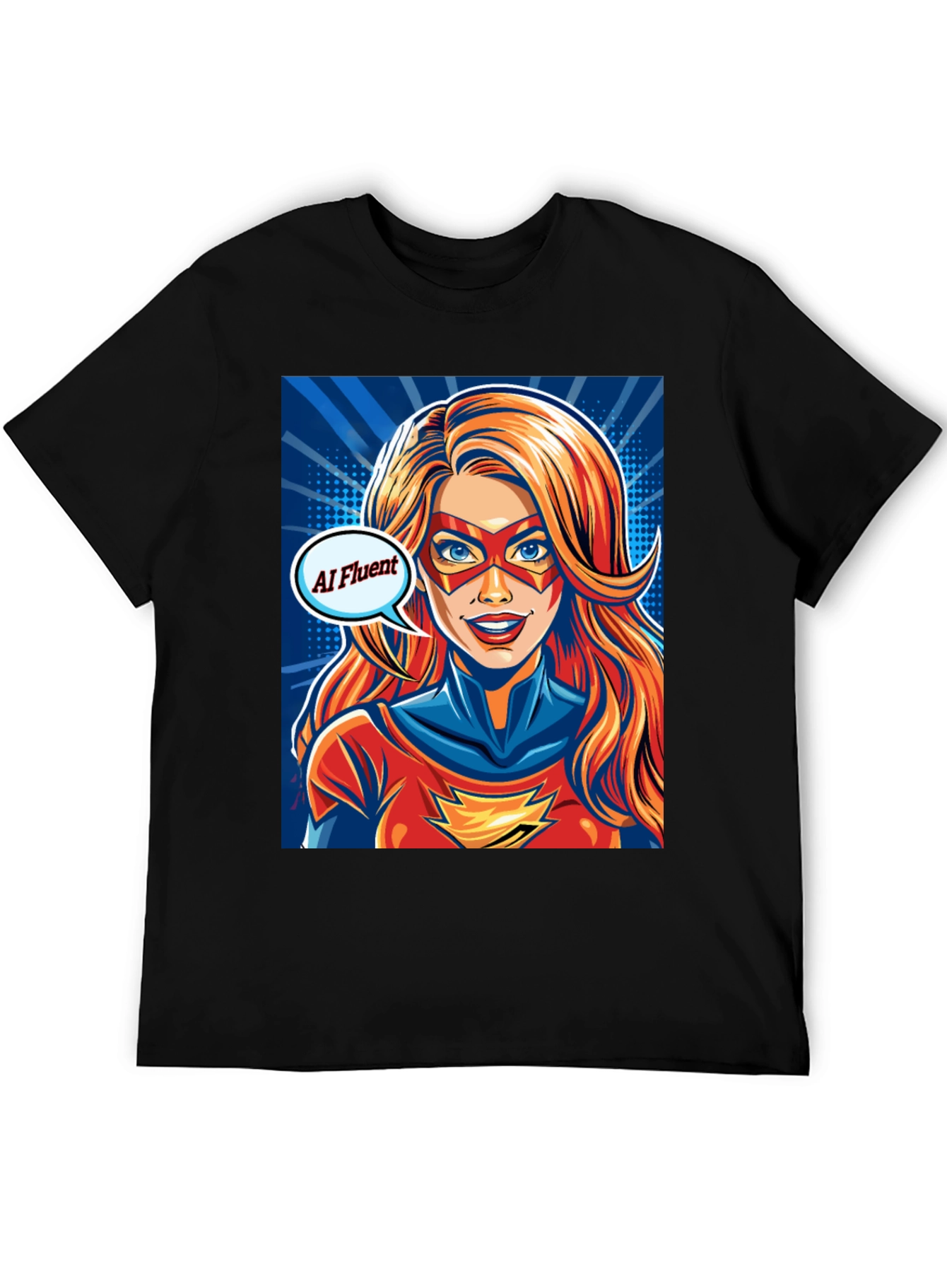 AI Fluent Superhero T-Shirt - Comic Style Tee