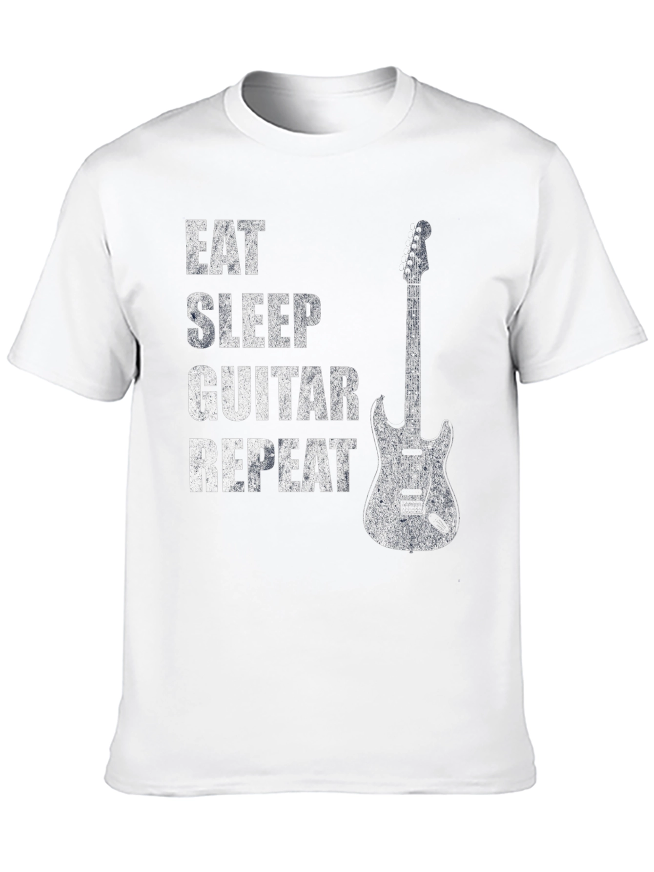 Eat Sleep Guitar Repeat Black Graphic Tee
