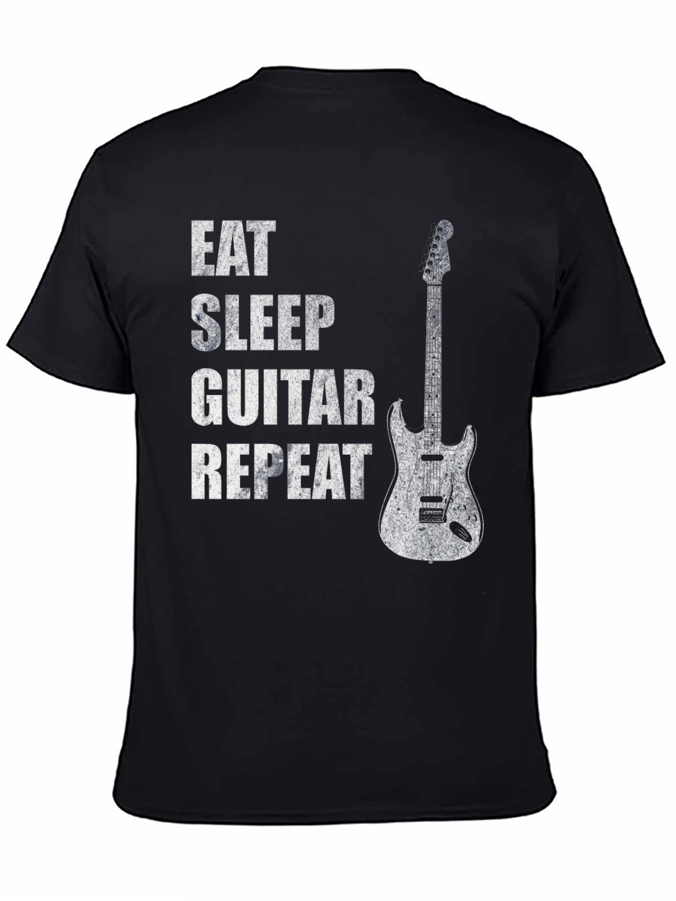 Eat Sleep Guitar Repeat Black Graphic Tee