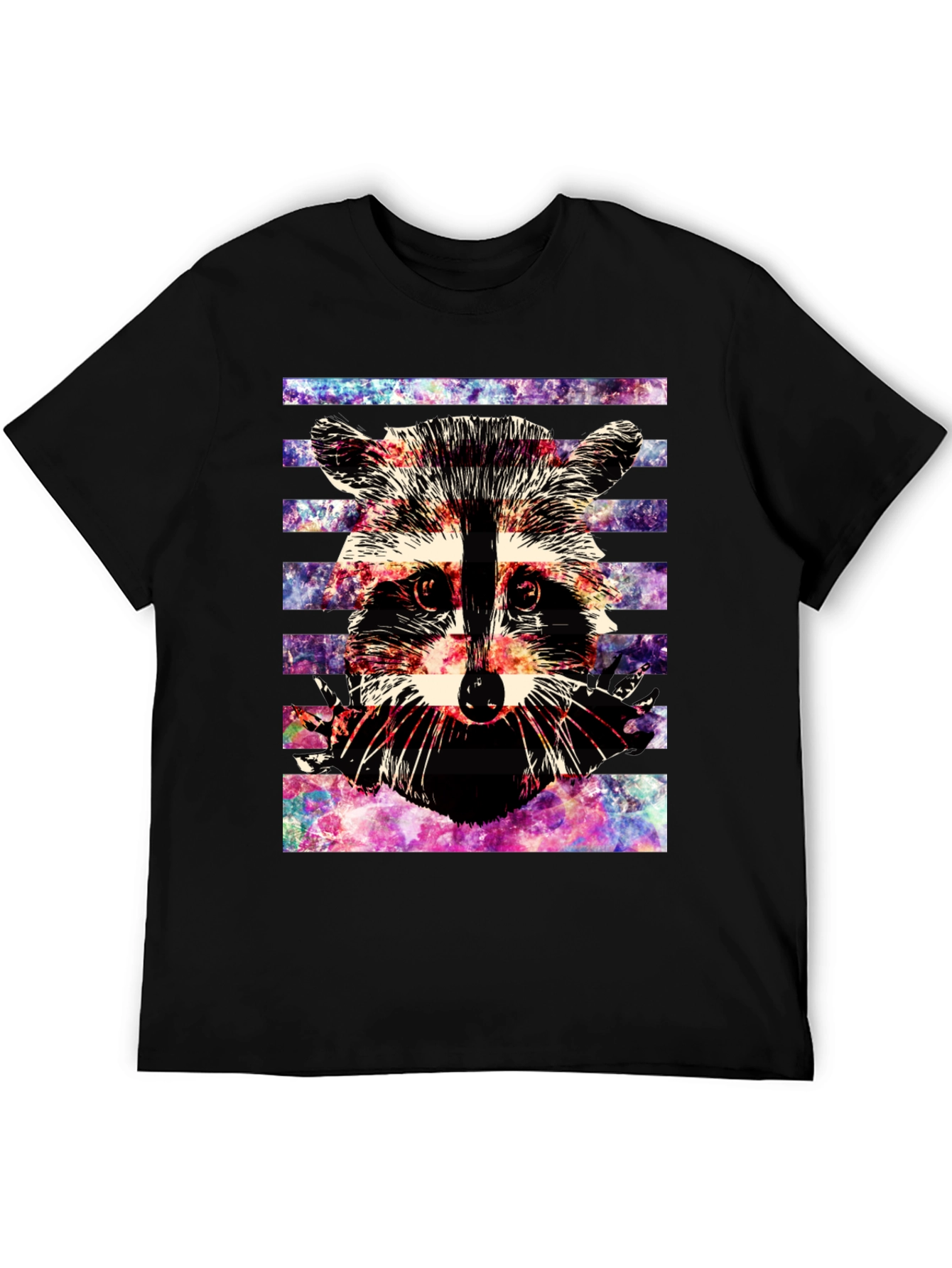 Raccoon Galaxy T-Shirt - Mens Black Graphic Tee