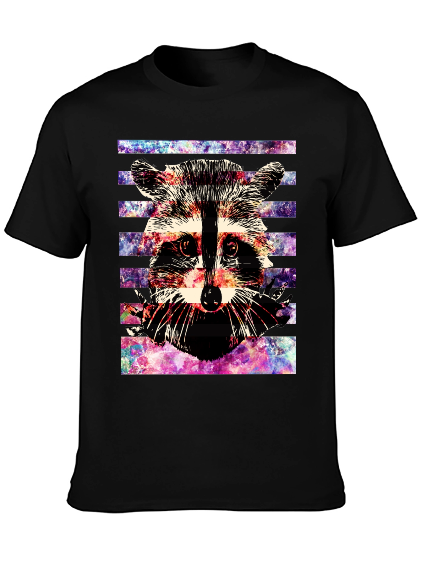 Raccoon Galaxy T-Shirt - Mens Black Graphic Tee