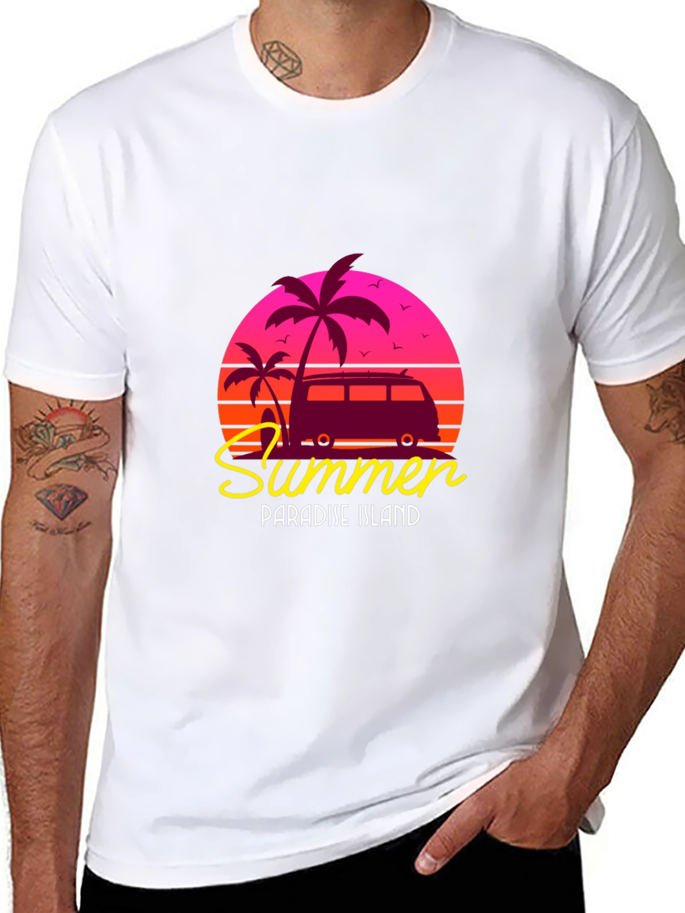 Summer Paradise Island Graphic Tee