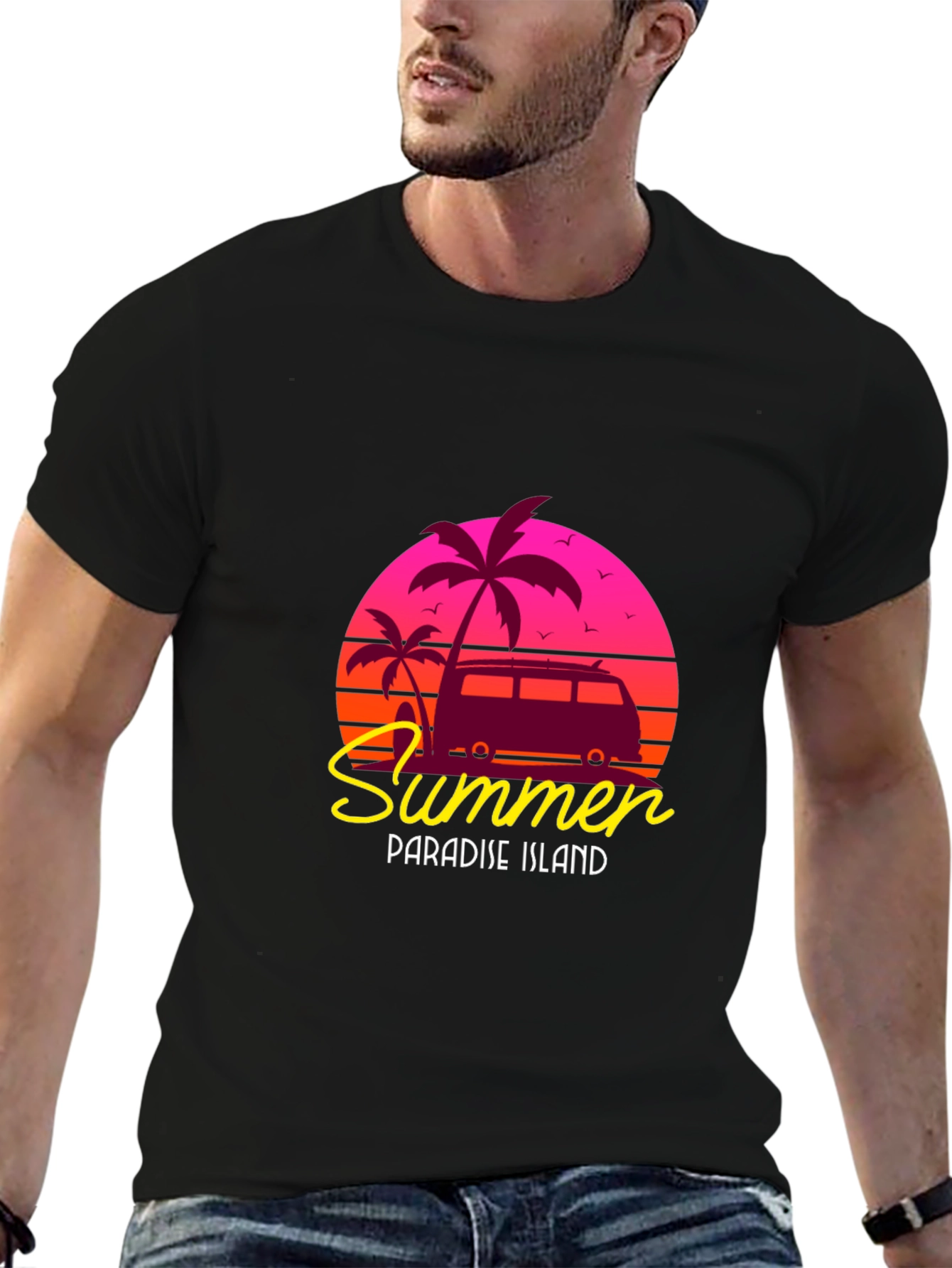 Summer Paradise Island Graphic Tee