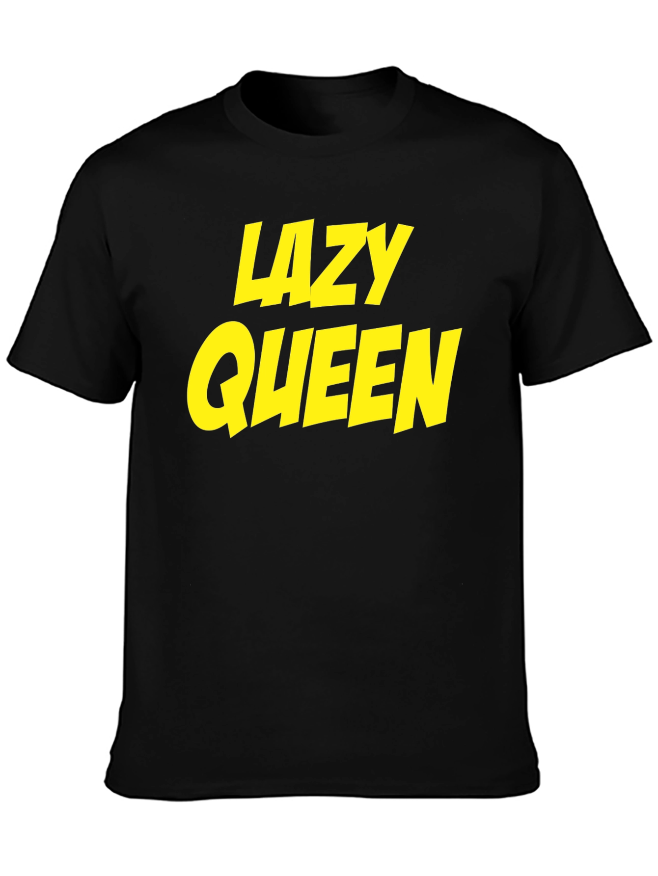 Lazy Queen Black Cotton Graphic Tee