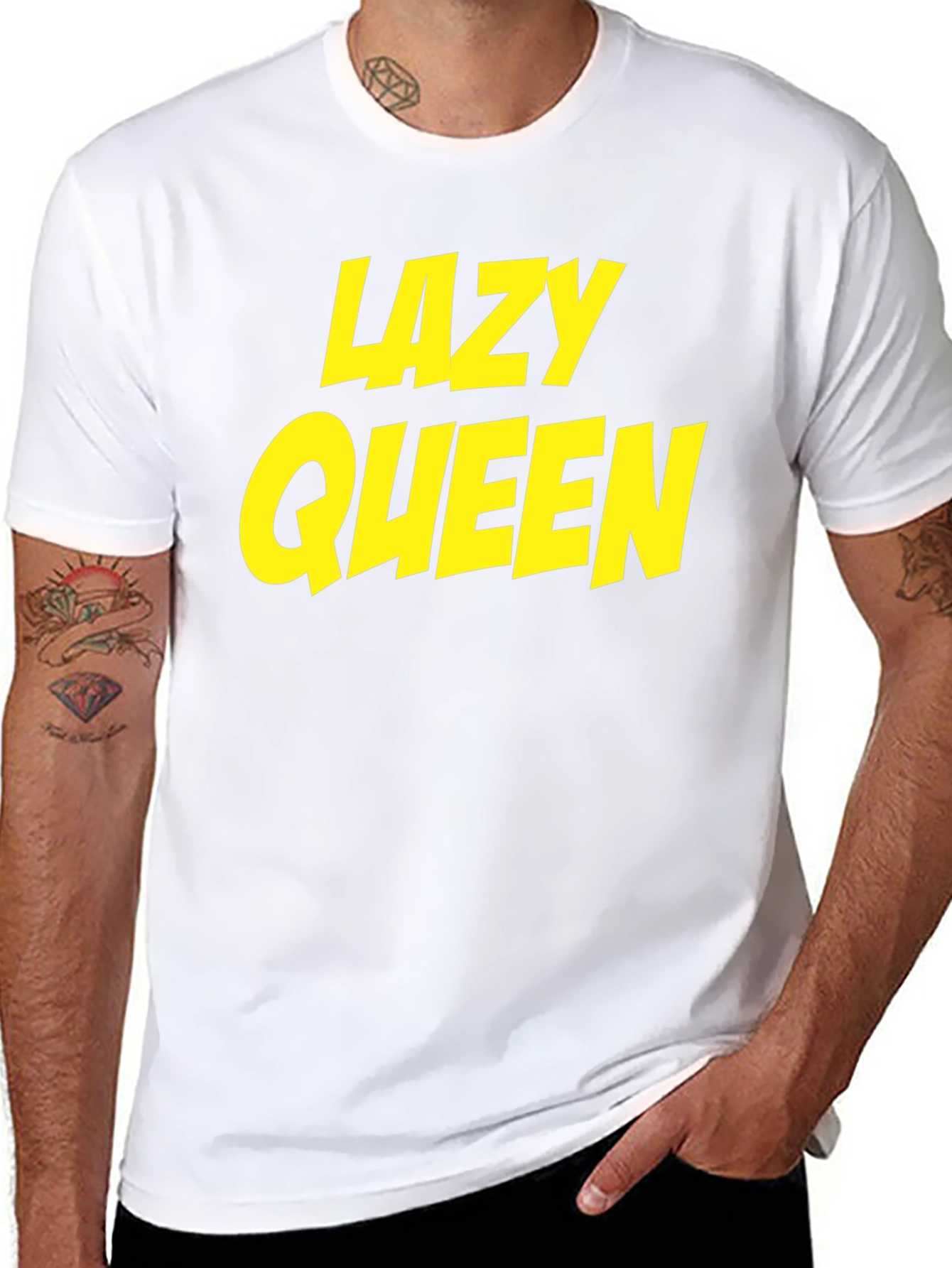 Lazy Queen Black Cotton Graphic Tee