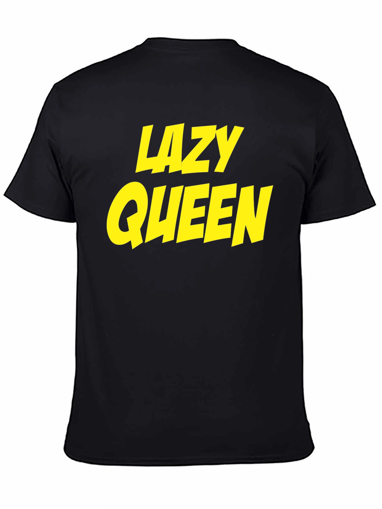 Lazy Queen Black Cotton Graphic Tee