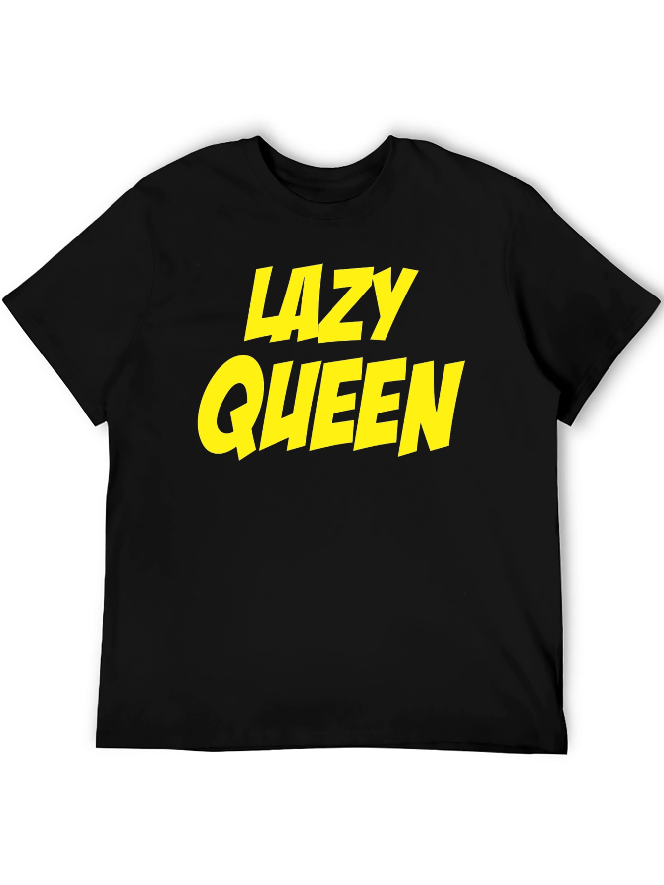 Lazy Queen Black Cotton Graphic Tee