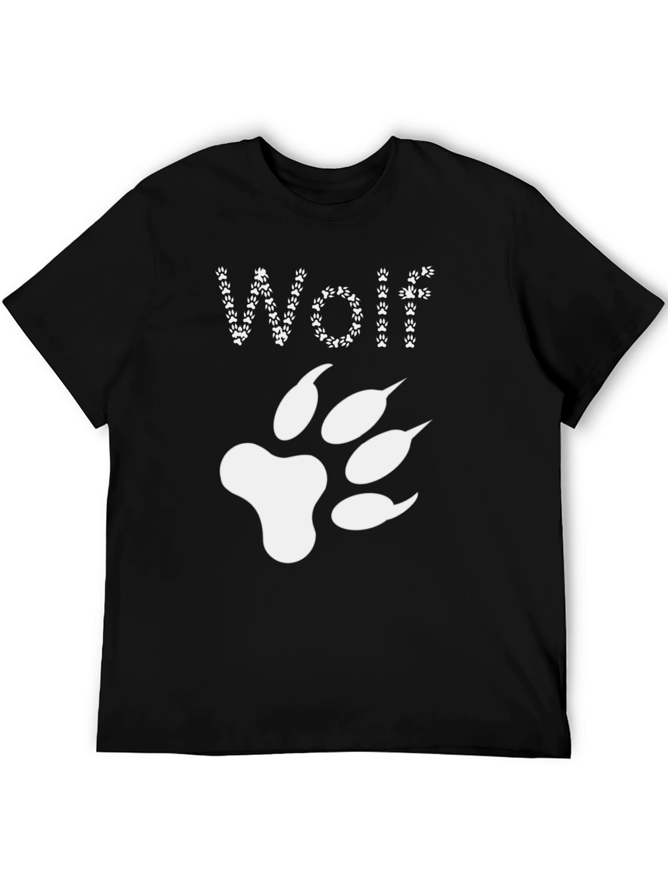 Wolf Paw Print T-Shirt - Black Graphic Tee