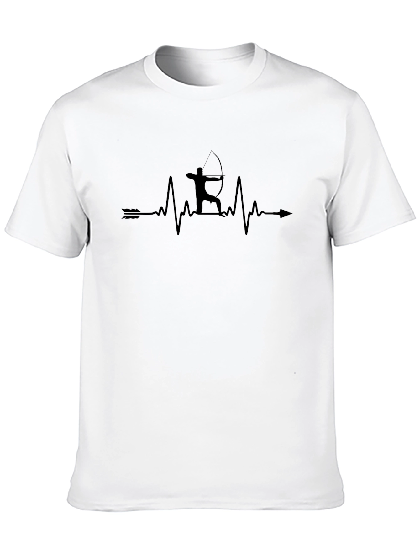 Archery Heartbeat T-Shirt - Black Graphic Tee