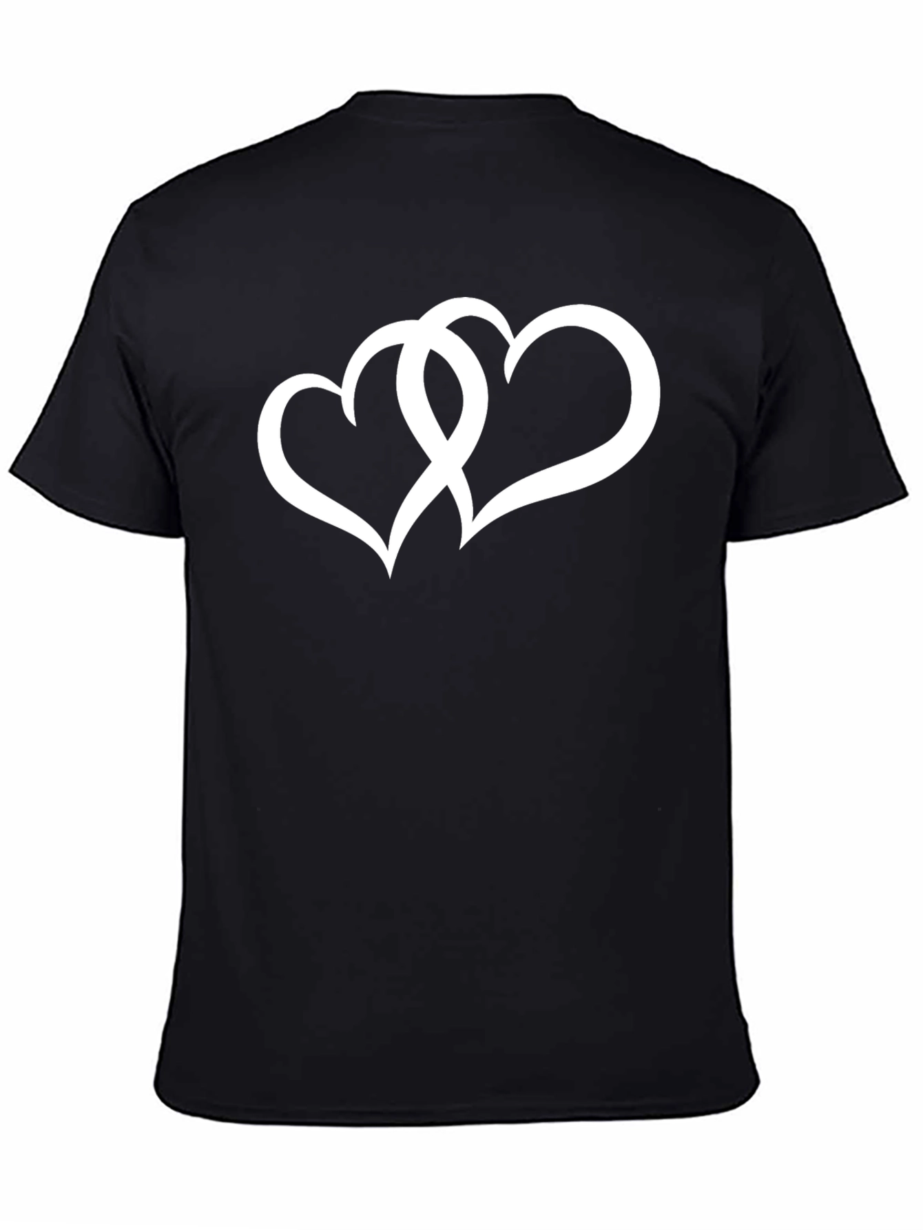 Linked Hearts Graphic Tee - Black Cotton Blend