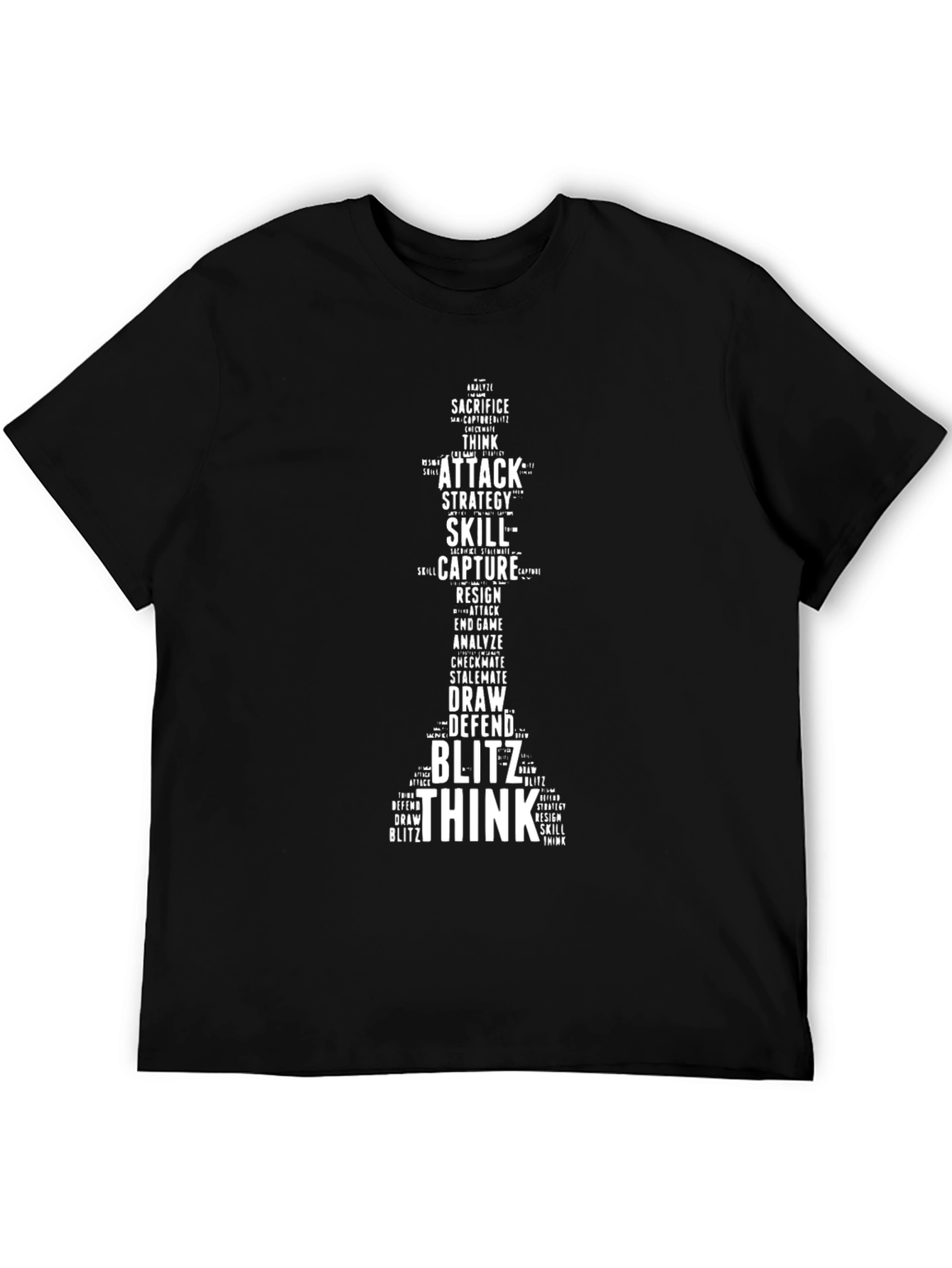 Chess Word Art T-Shirt - Black