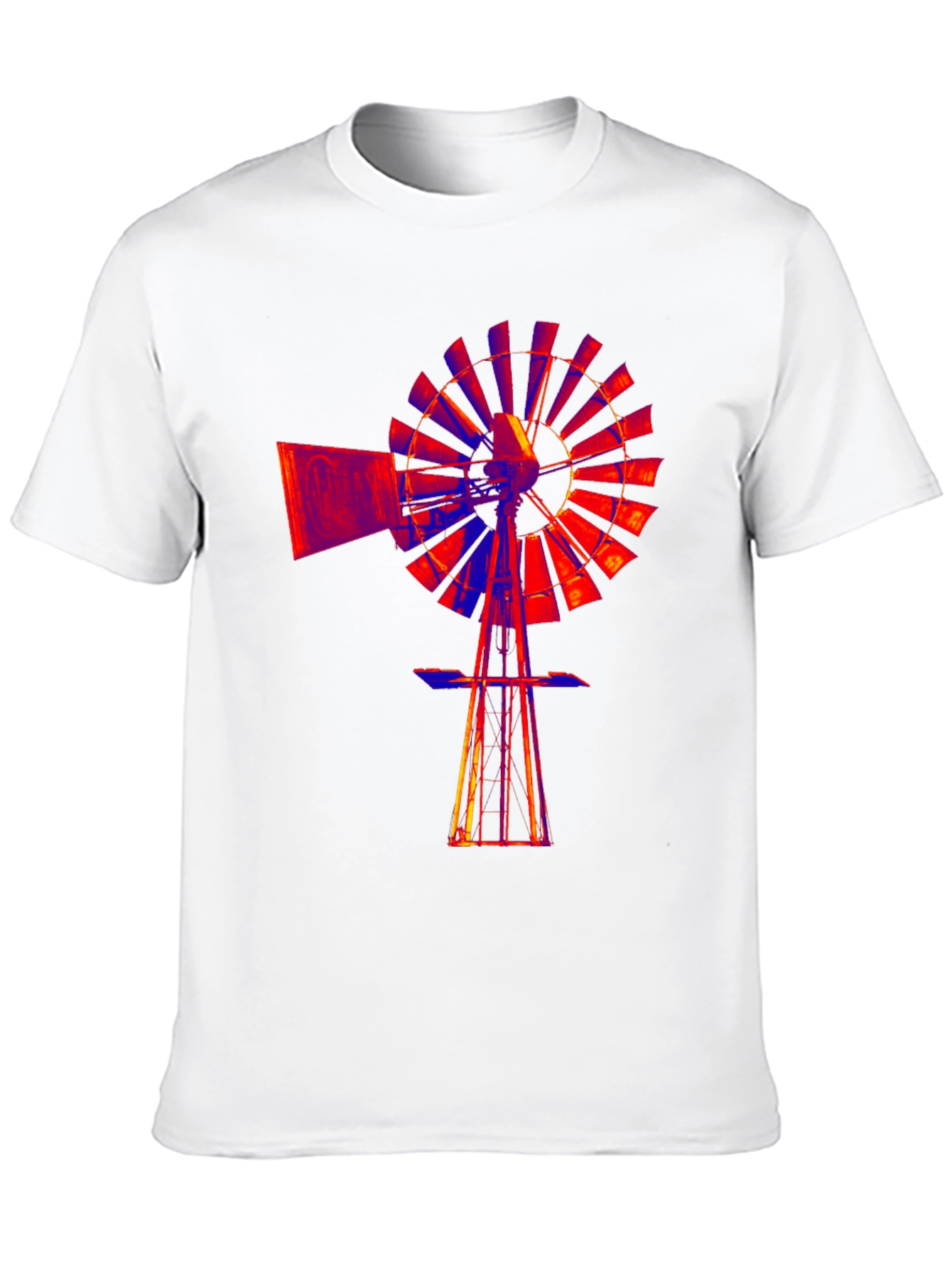 Abstract Windmill Graphic Black T-Shirt