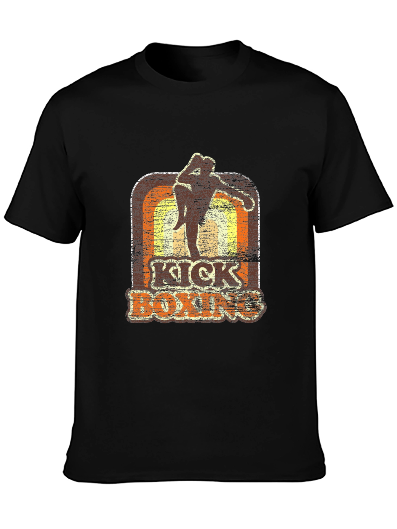 Kickboxing Retro Style Black T-Shirt