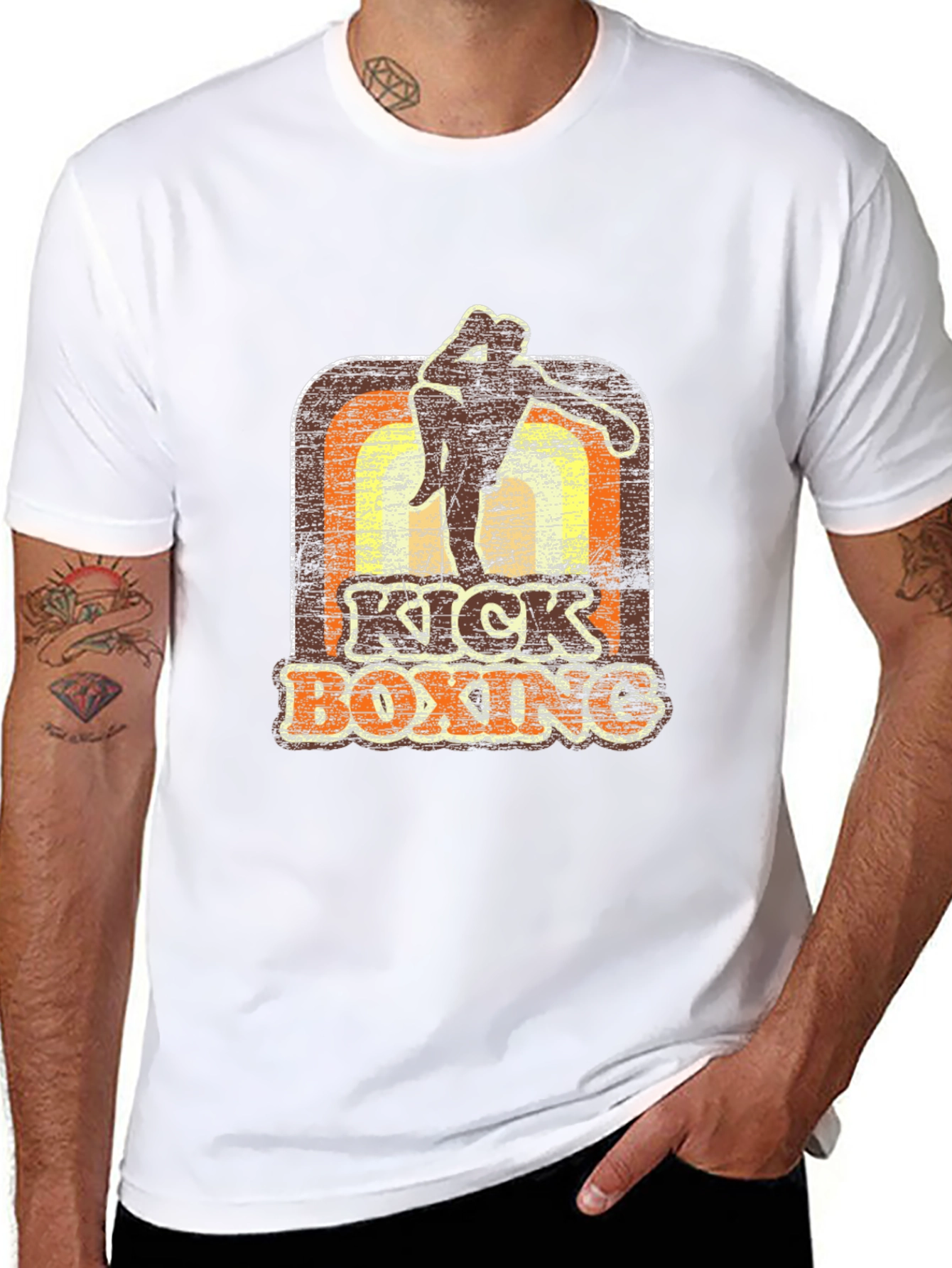 Kickboxing Retro Style Black T-Shirt