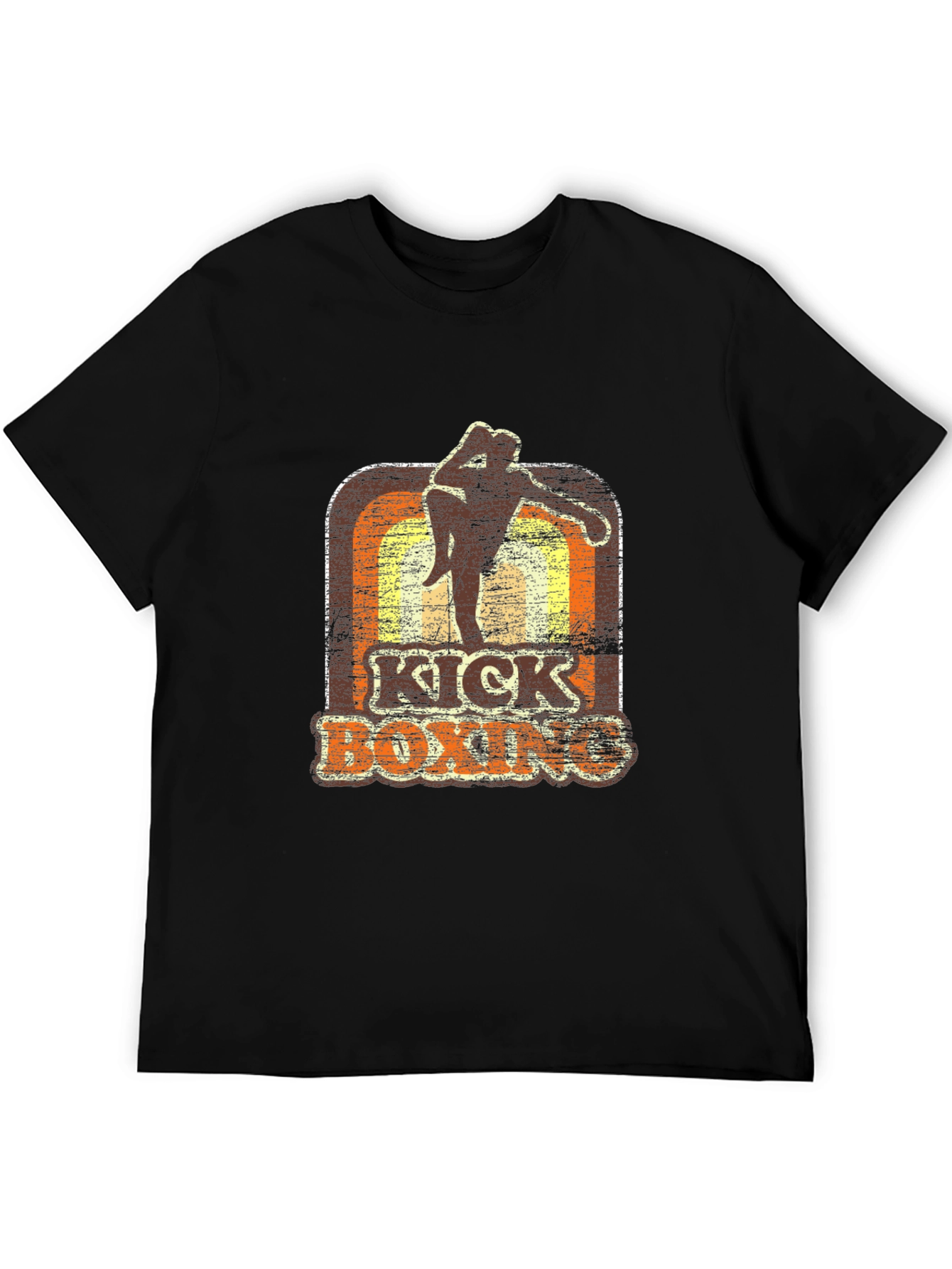 Kickboxing Retro Style Black T-Shirt