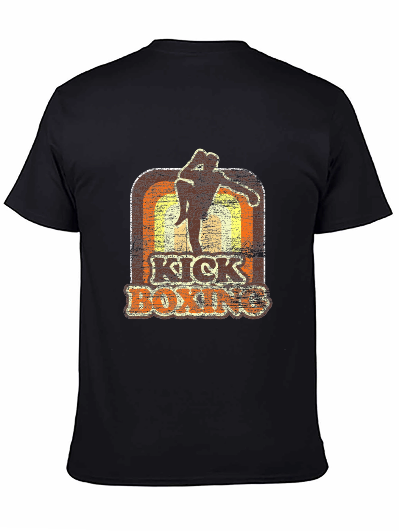 Kickboxing Retro Style Black T-Shirt