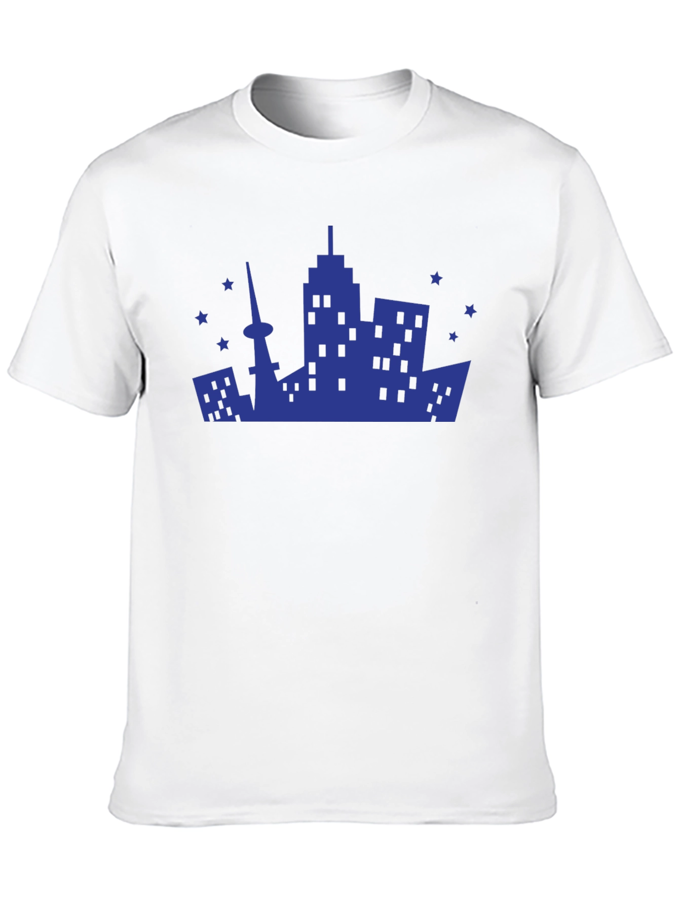 Cityscape Graphic Tee - Modern Black Cotton T-Shirt