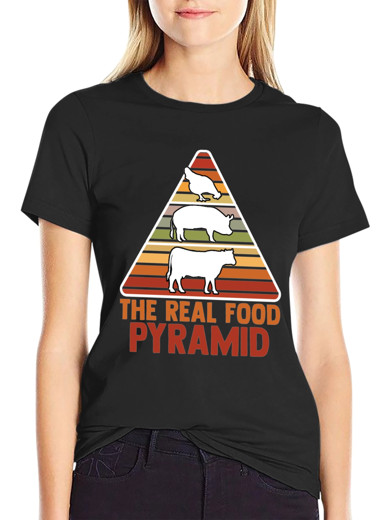 The Real Food Pyramid T-Shirt - Meat Lovers Tee