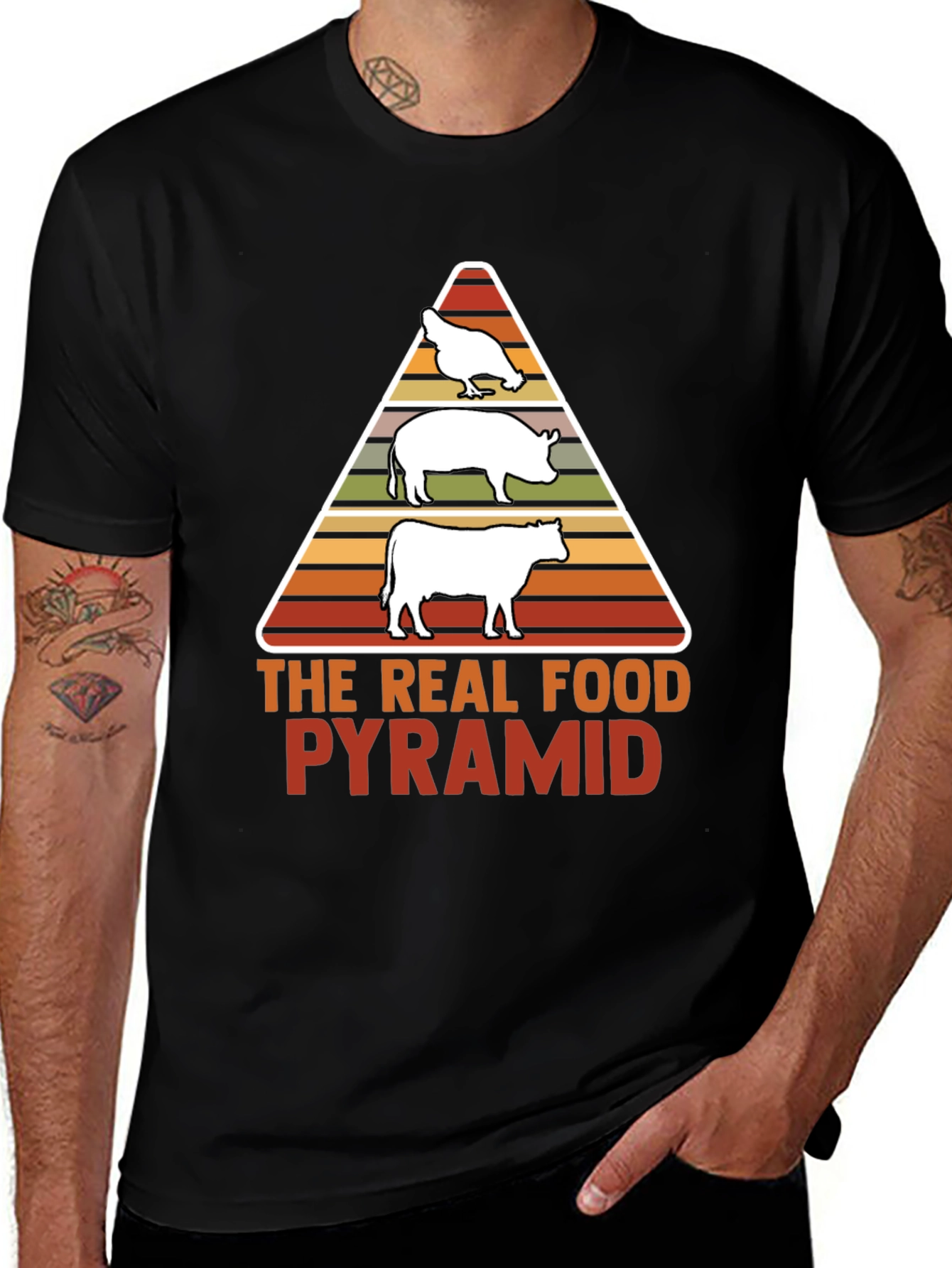 The Real Food Pyramid T-Shirt - Meat Lovers Tee