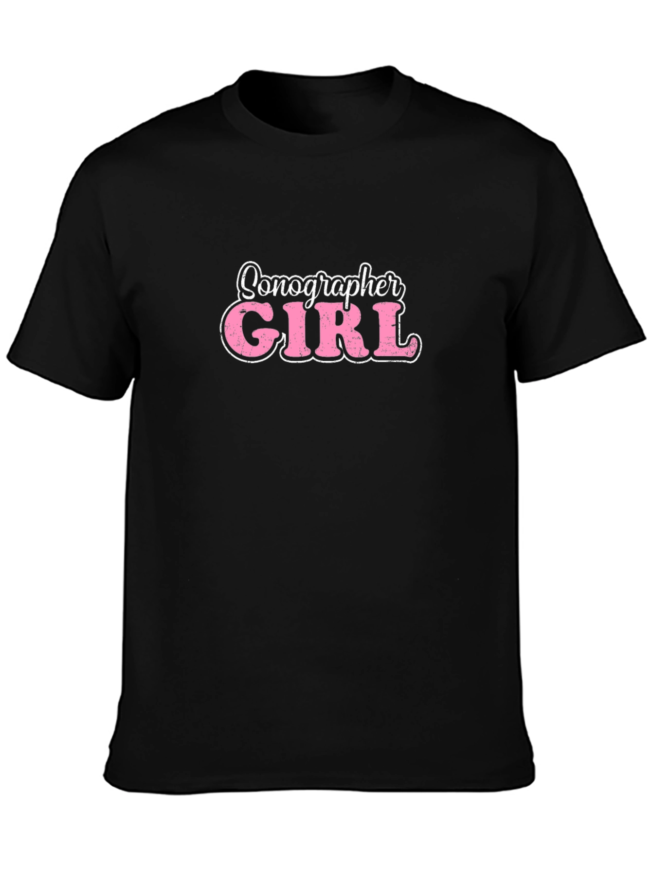 Sonographer Girl Graphic Tee - Black Cotton T-Shirt